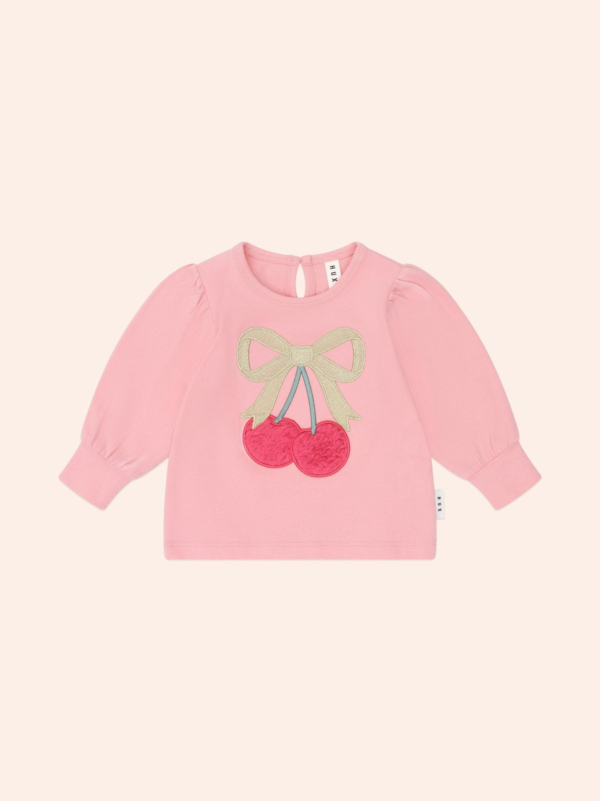 Huxbaby Cherry Bow Puff Sleeve Top Huxbaby