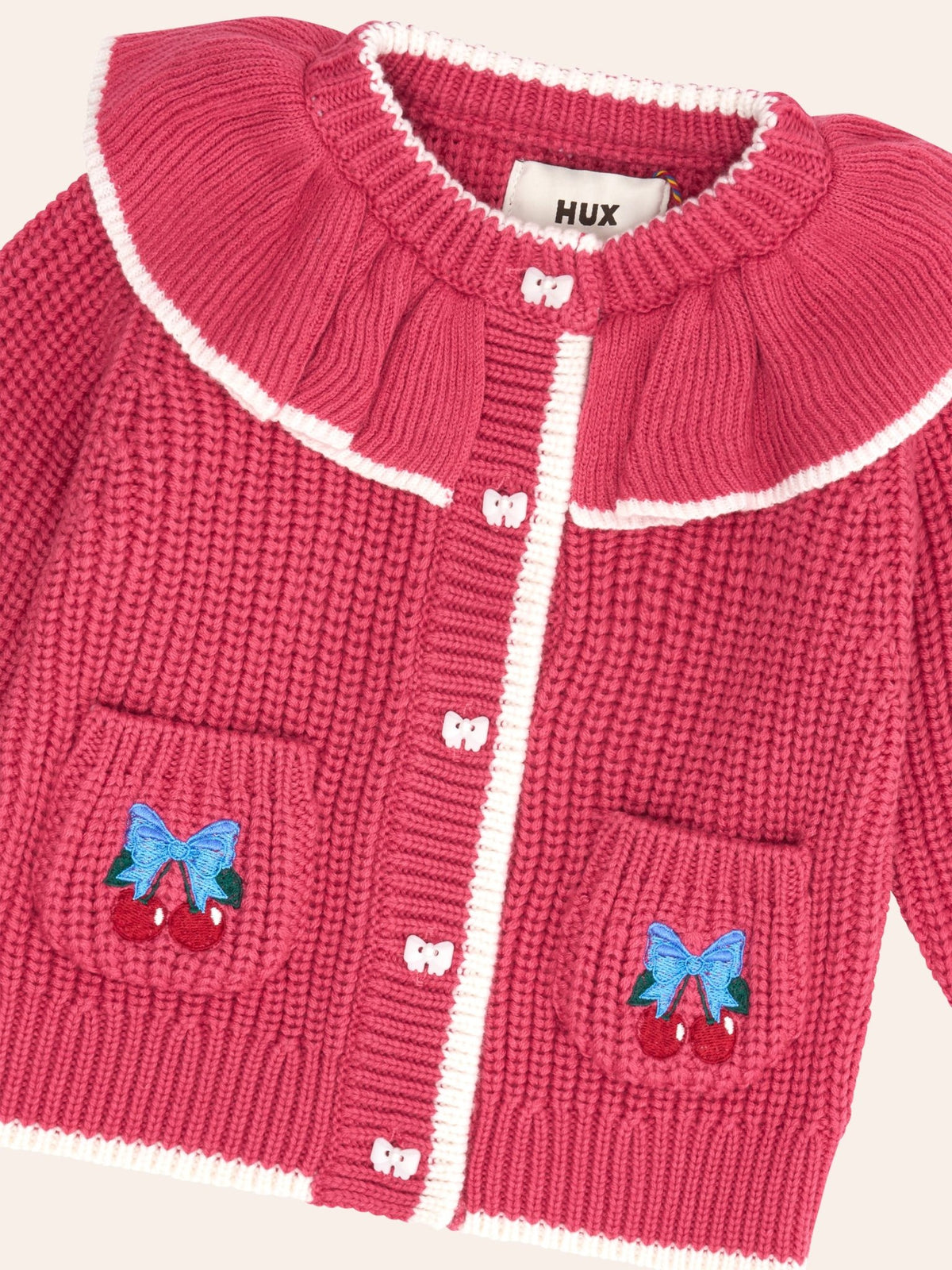 Huxbaby Cherry Frill Cardi - Cherry