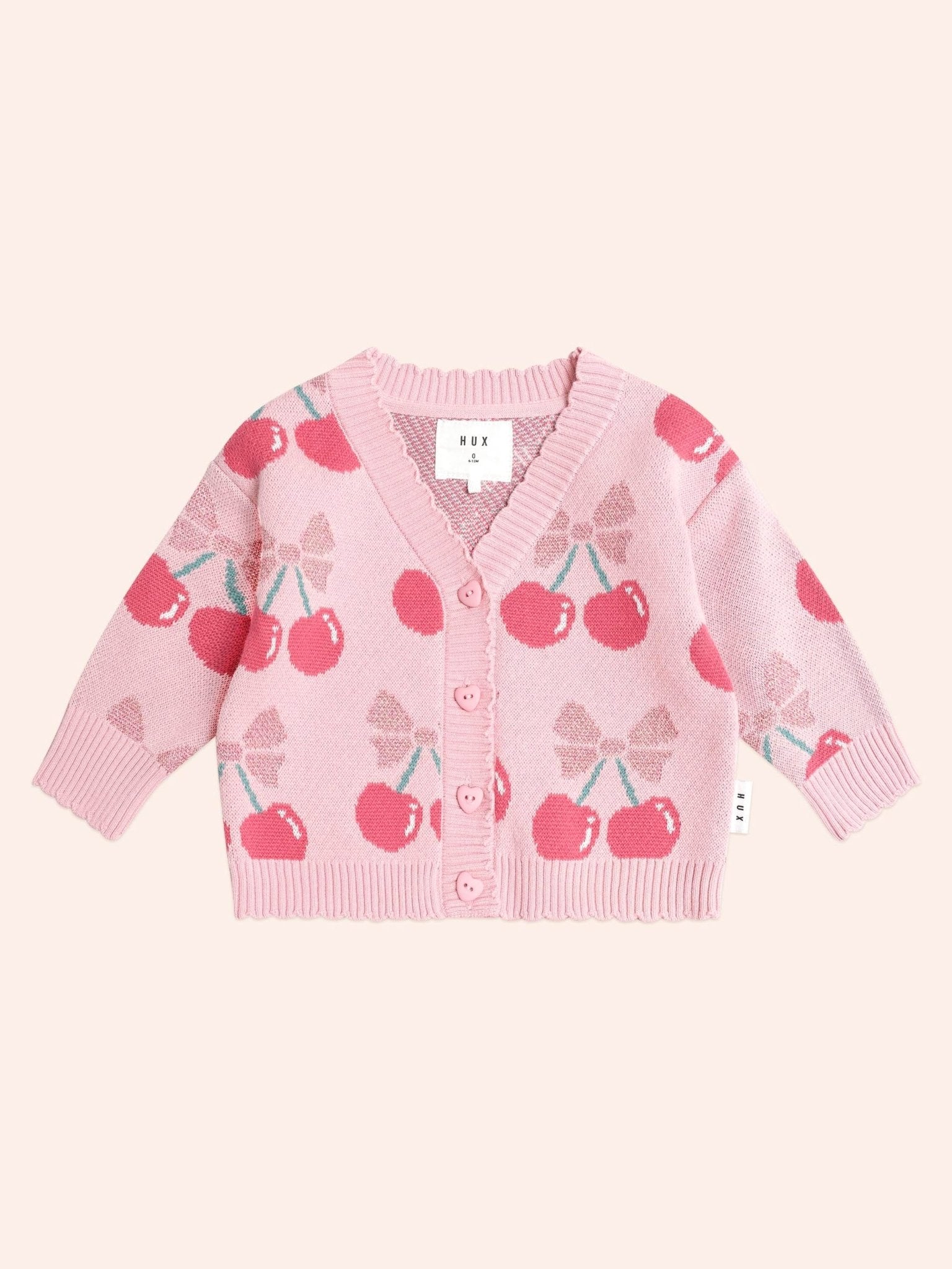 Huxbaby Cherry Pie Scalloped Knit Cardi Huxbaby