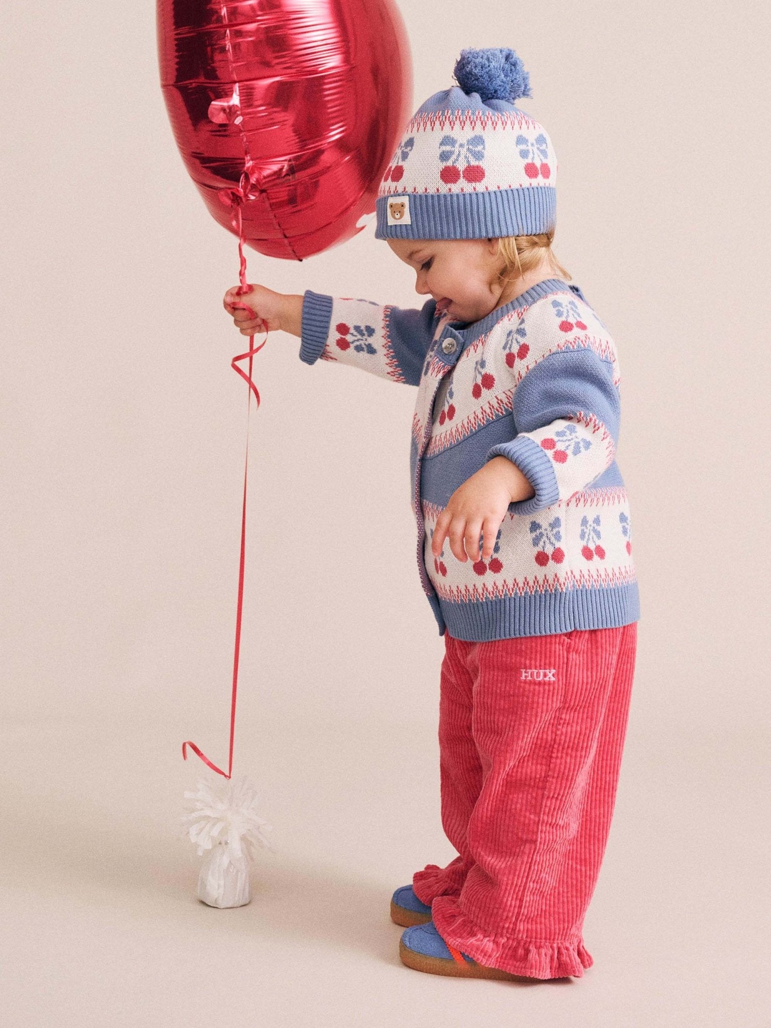 Huxbaby Folk Cherry Bow Cardi Huxbaby