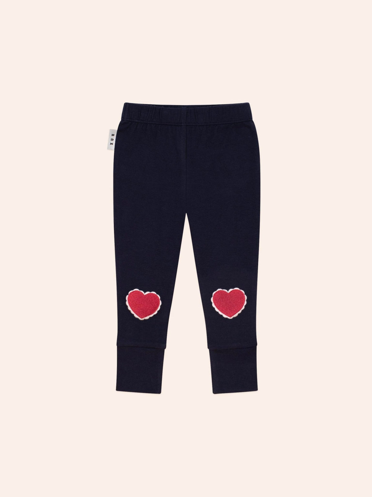 Huxbaby I Heart U Leggings β Navy Heart Knee Leggings Huxbaby