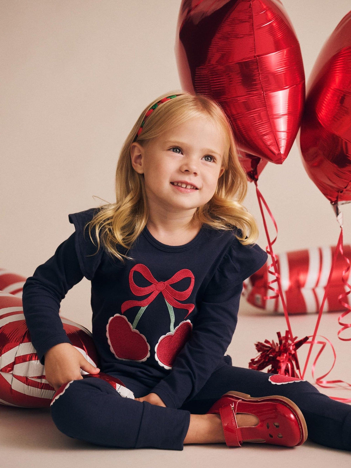 Huxbaby I Heart U Leggings β Navy Heart Knee Leggings Huxbaby