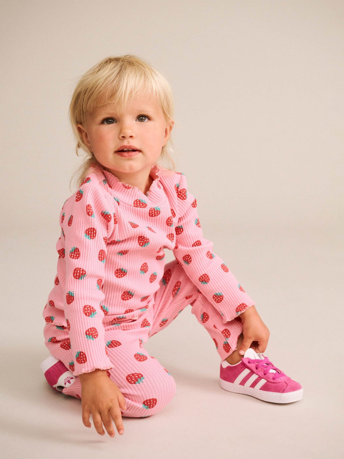 Huxbaby Strawberry Print Rib Legging