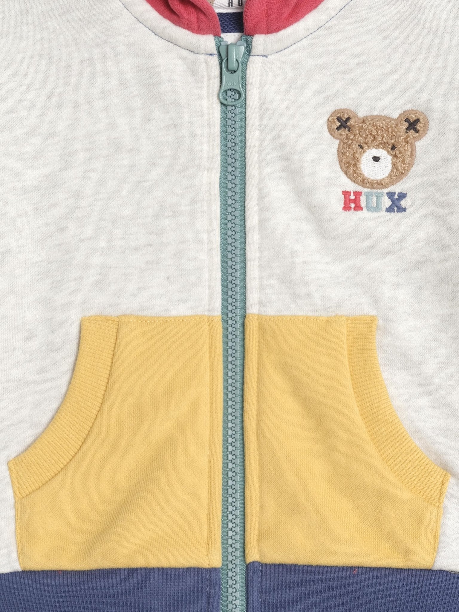Huxbear Zip Up Hoodie Colour Block Huxbaby