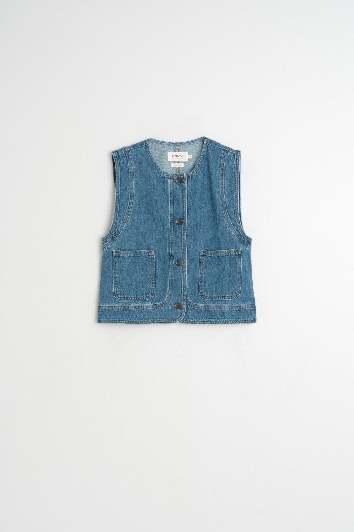 Indi & Cold Denim Vest – Recycled Cotton & Linen INDI&COLD