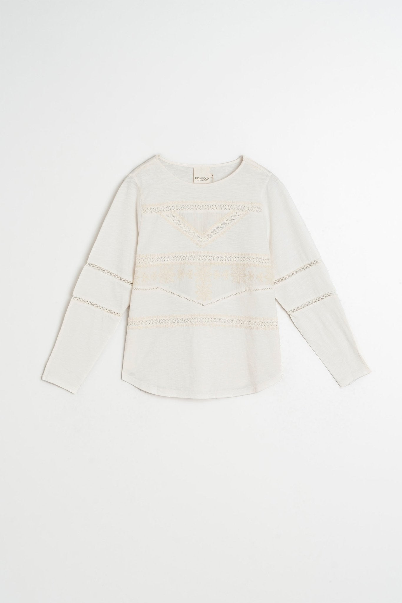 Indi & Cold Romantic Combination Tee – Ecru INDI&COLD