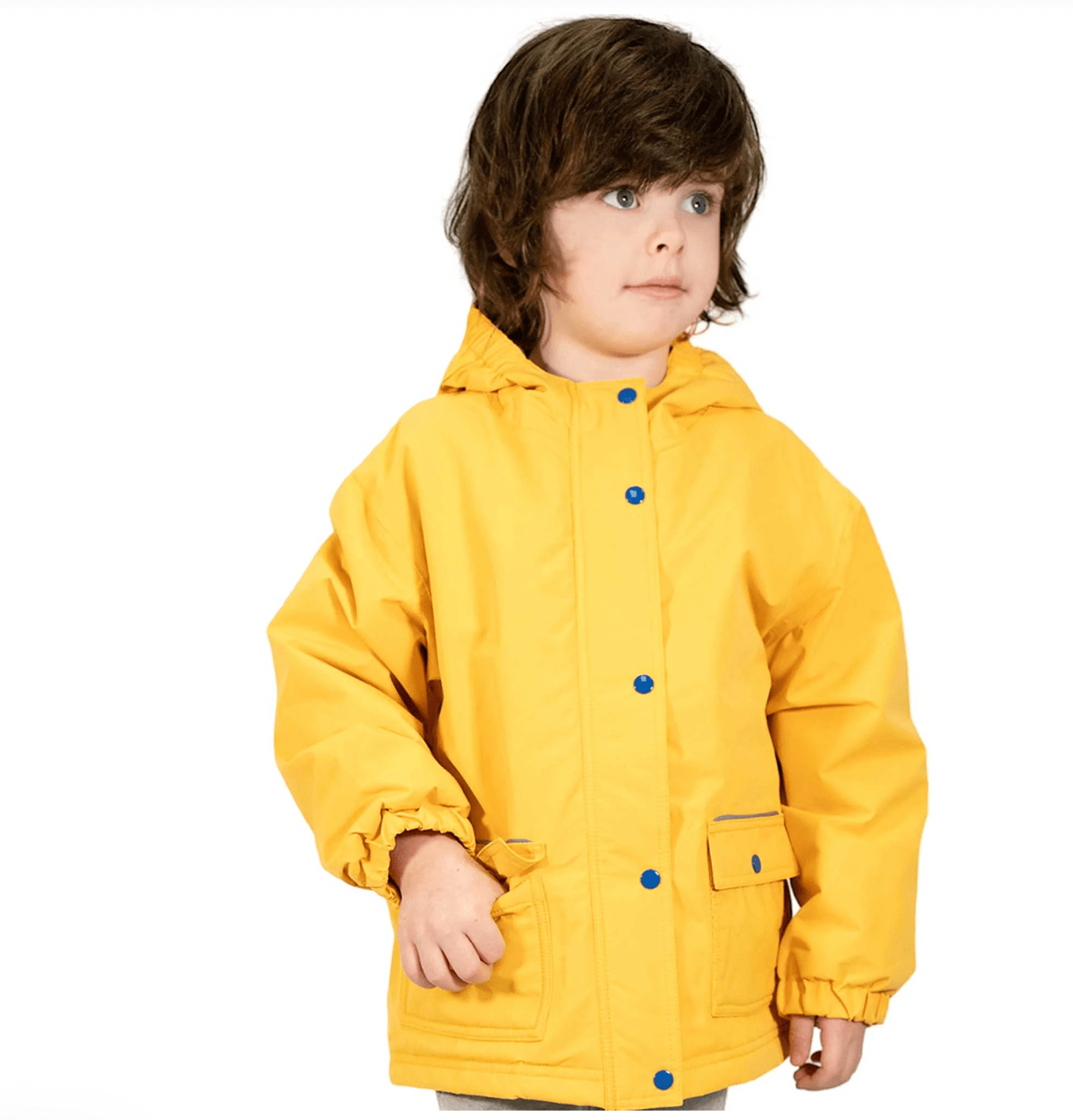 Jan & Jul Kids Fleece Lined Rain Jackets | Yellow Jan & Jul