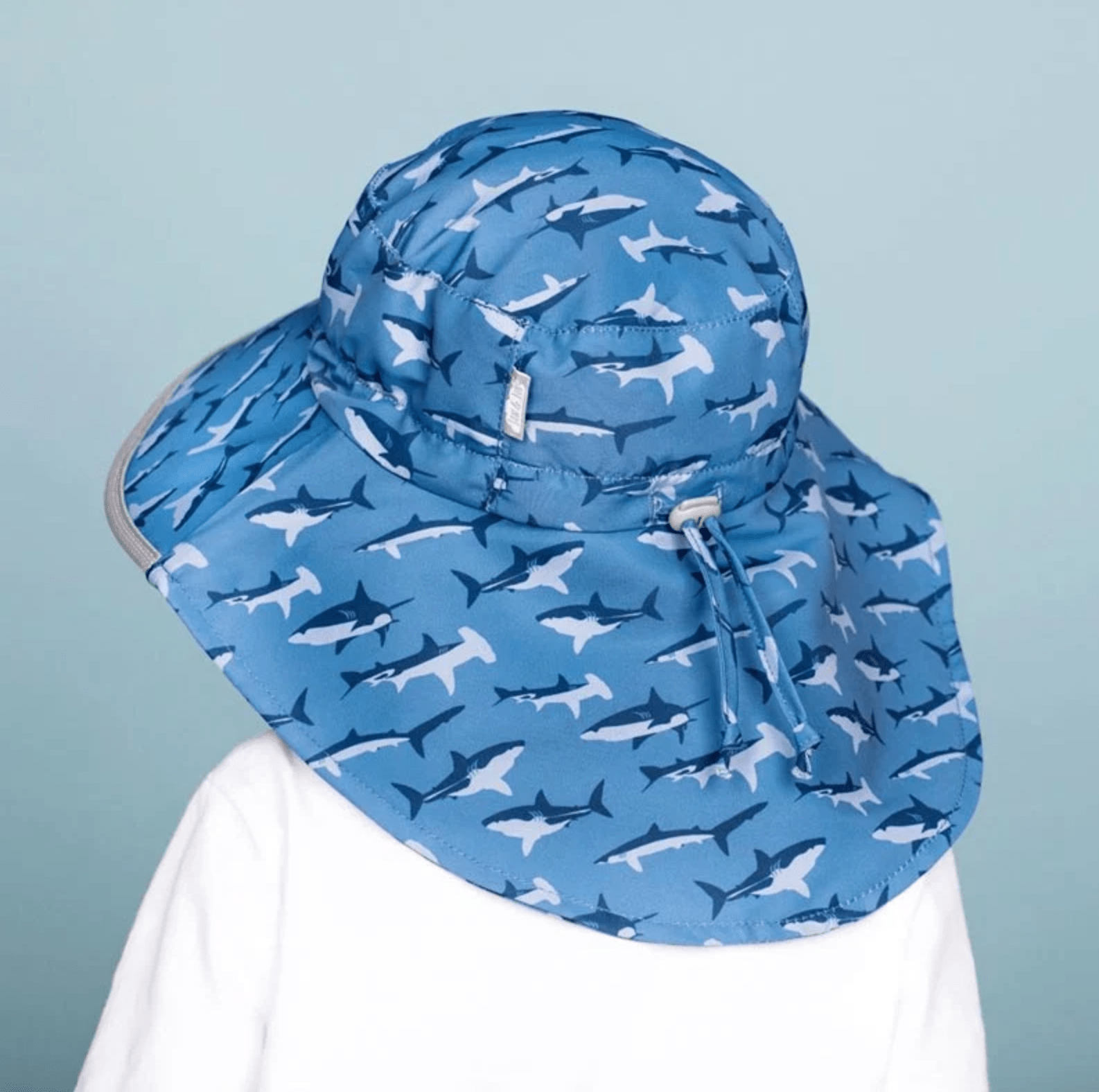 Jan & Jul Kids Water Repellent Adventure Hats | Shark with Navy Trim Jan & Jul