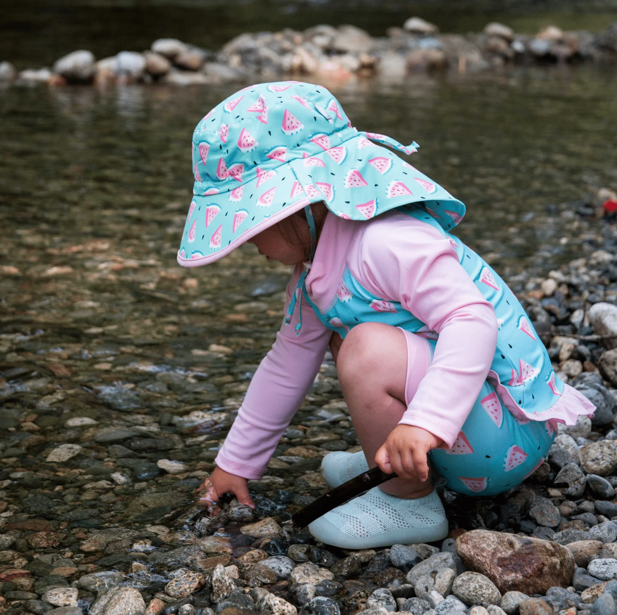 Jan & Jul Kids Water Repellent Adventure Hats | Watermelon Jan & Jul