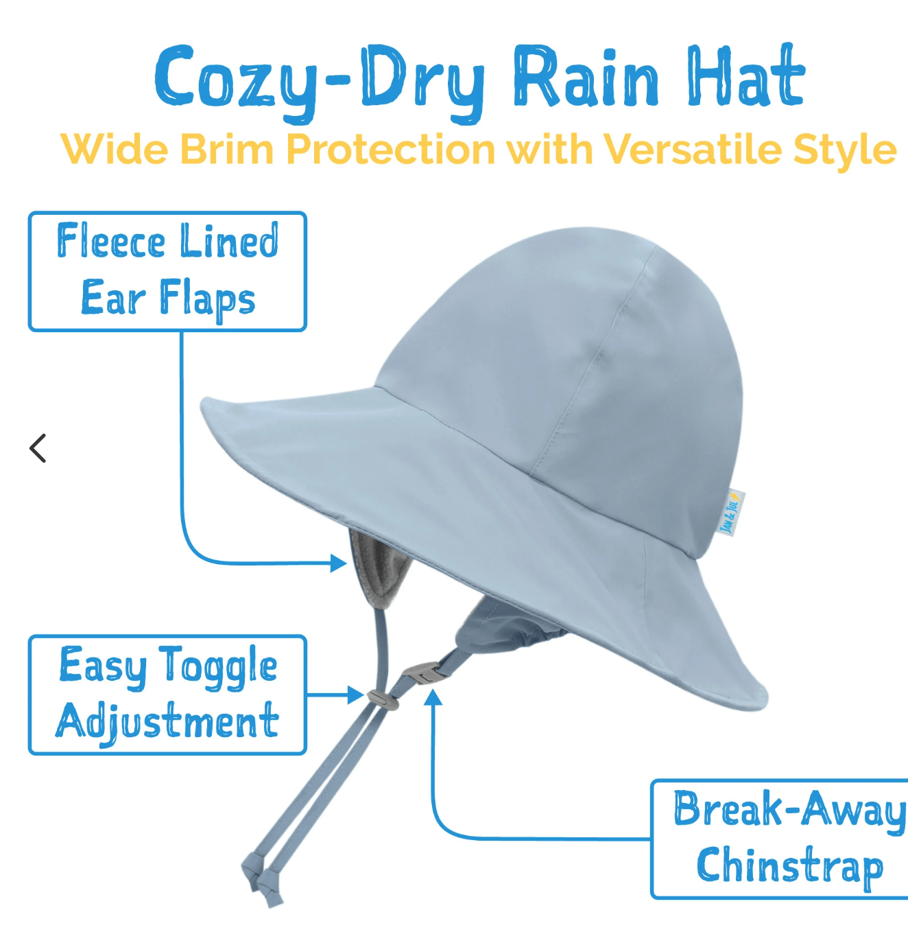 Jan & Jul Kids Waterproof Rain Hats | Dusty Blue Jan & Jul