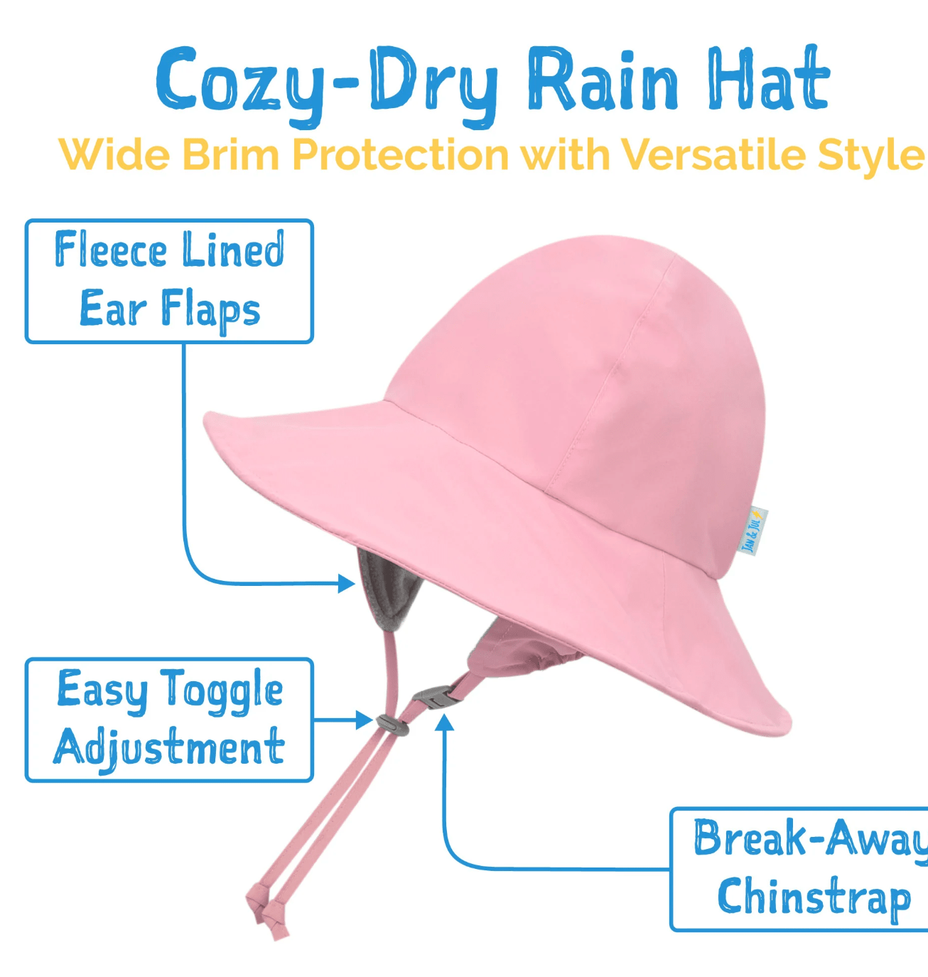 Jan & Jul Kids Waterproof Rain Hats | Dusty Pink Jan & Jul