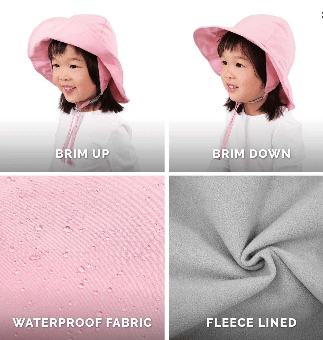 Jan & Jul Kids Waterproof Rain Hats | Dusty Pink Jan & Jul