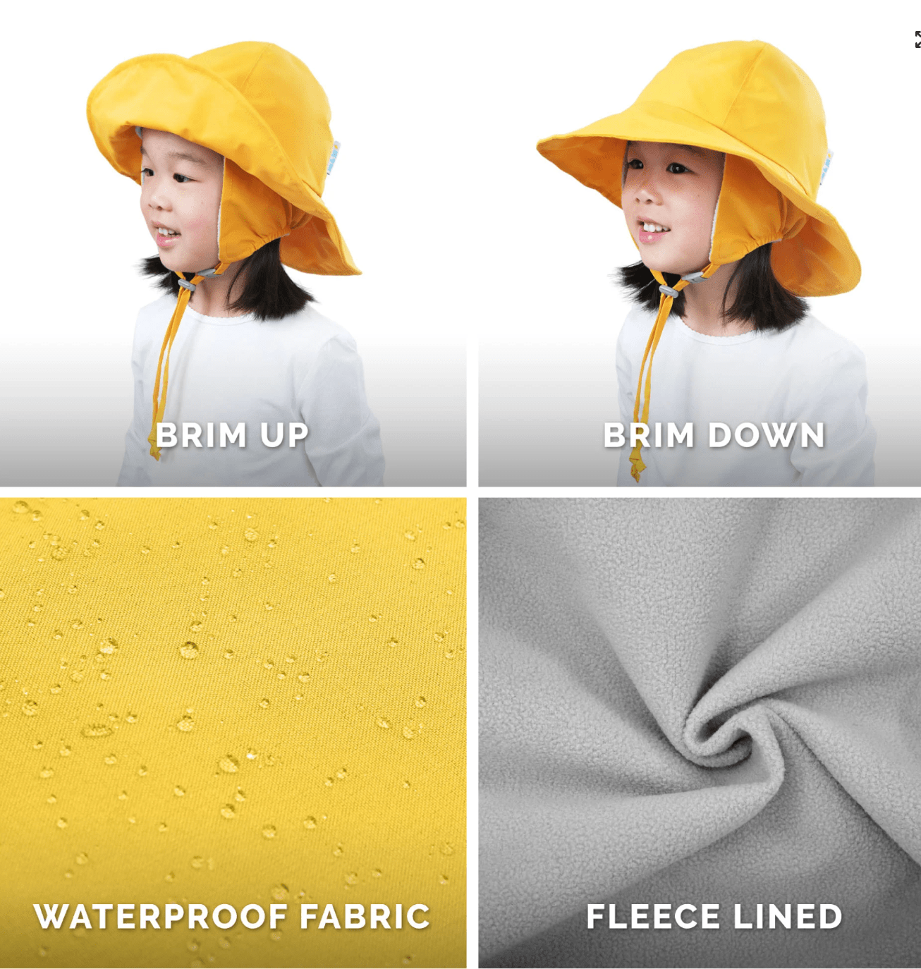 Jan & Jul Kids Waterproof Rain Hats | Yellow Jan & Jul