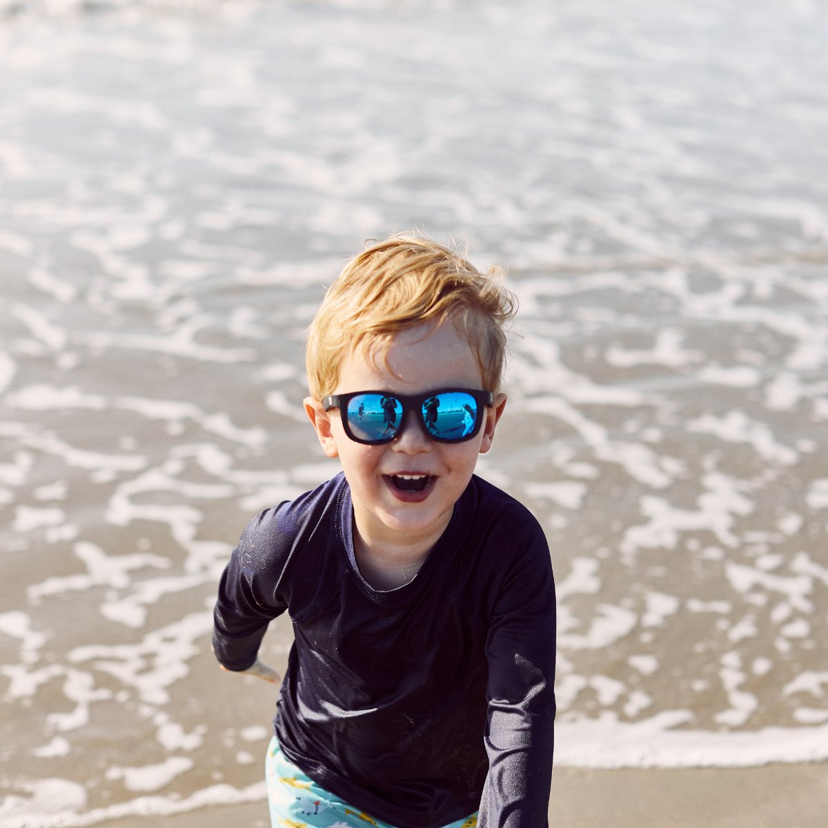 Babiators Jet Black Polarized Navigator | Cobalt Mirrored Lens Babiators