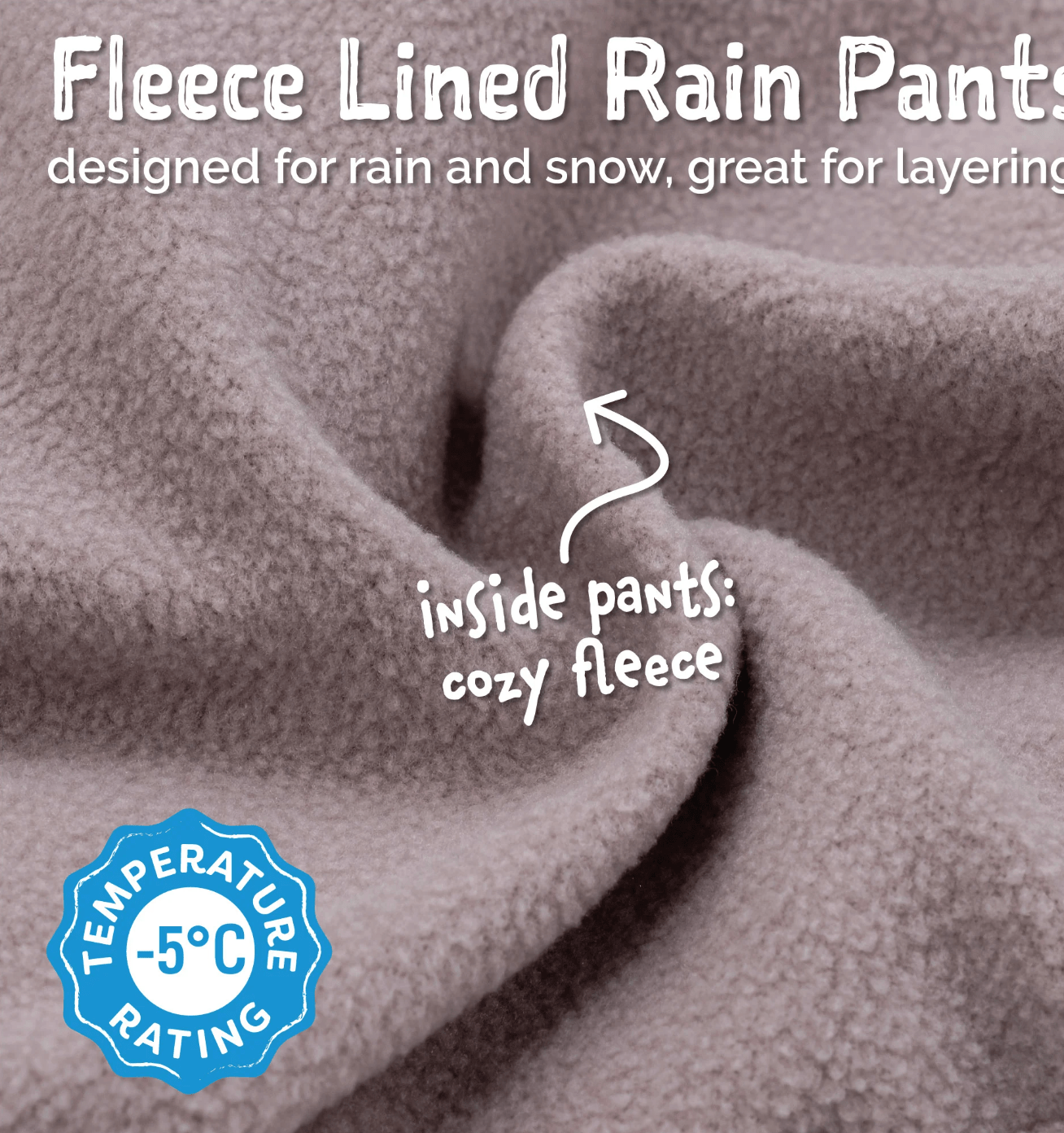 Kids Fleece Lined Rain Pants | Pink Forest Jan & Jul