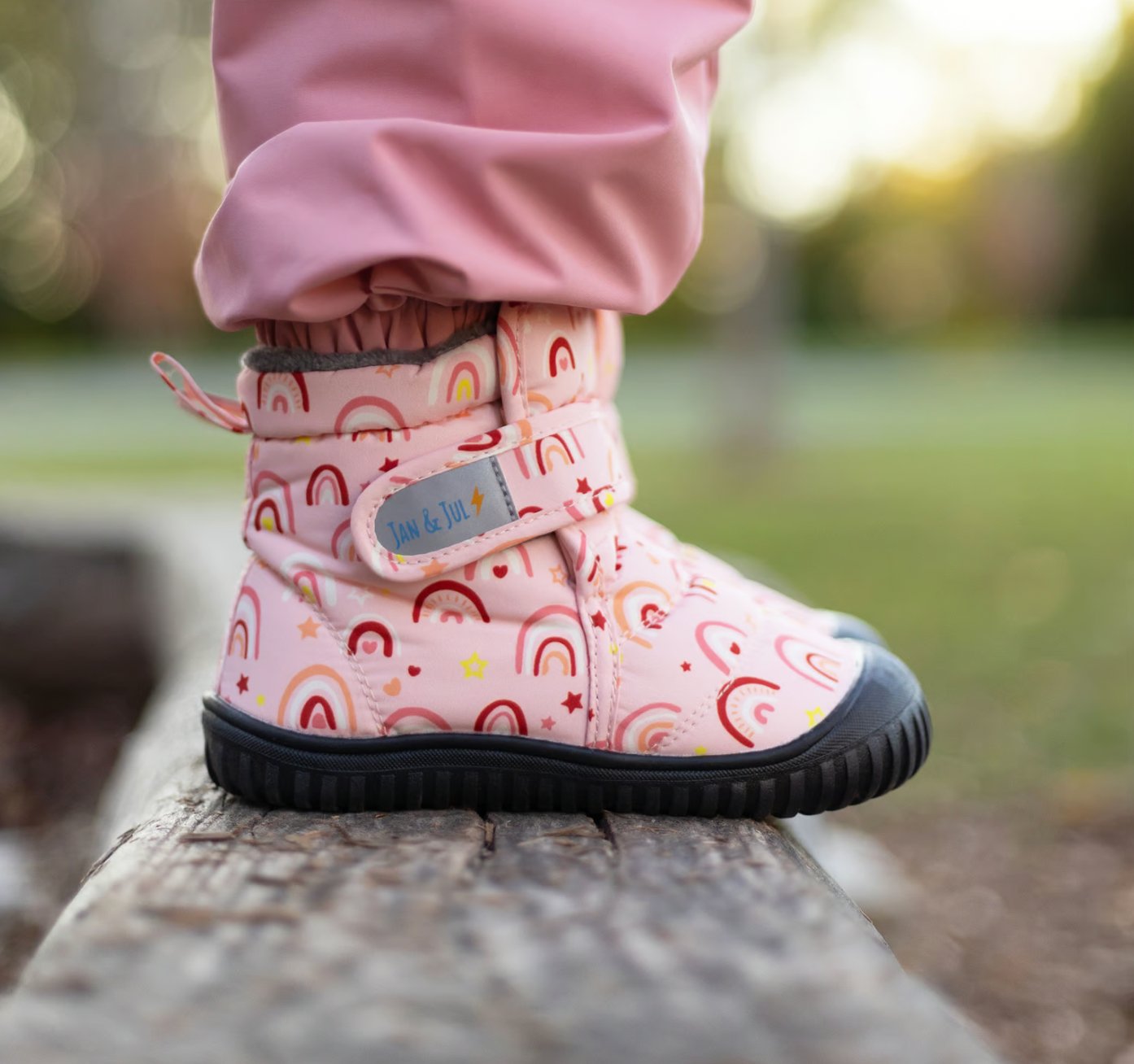 Jan & Jul Kids Insulated Ankle Boots | Pink Rainbow Jan & Jul