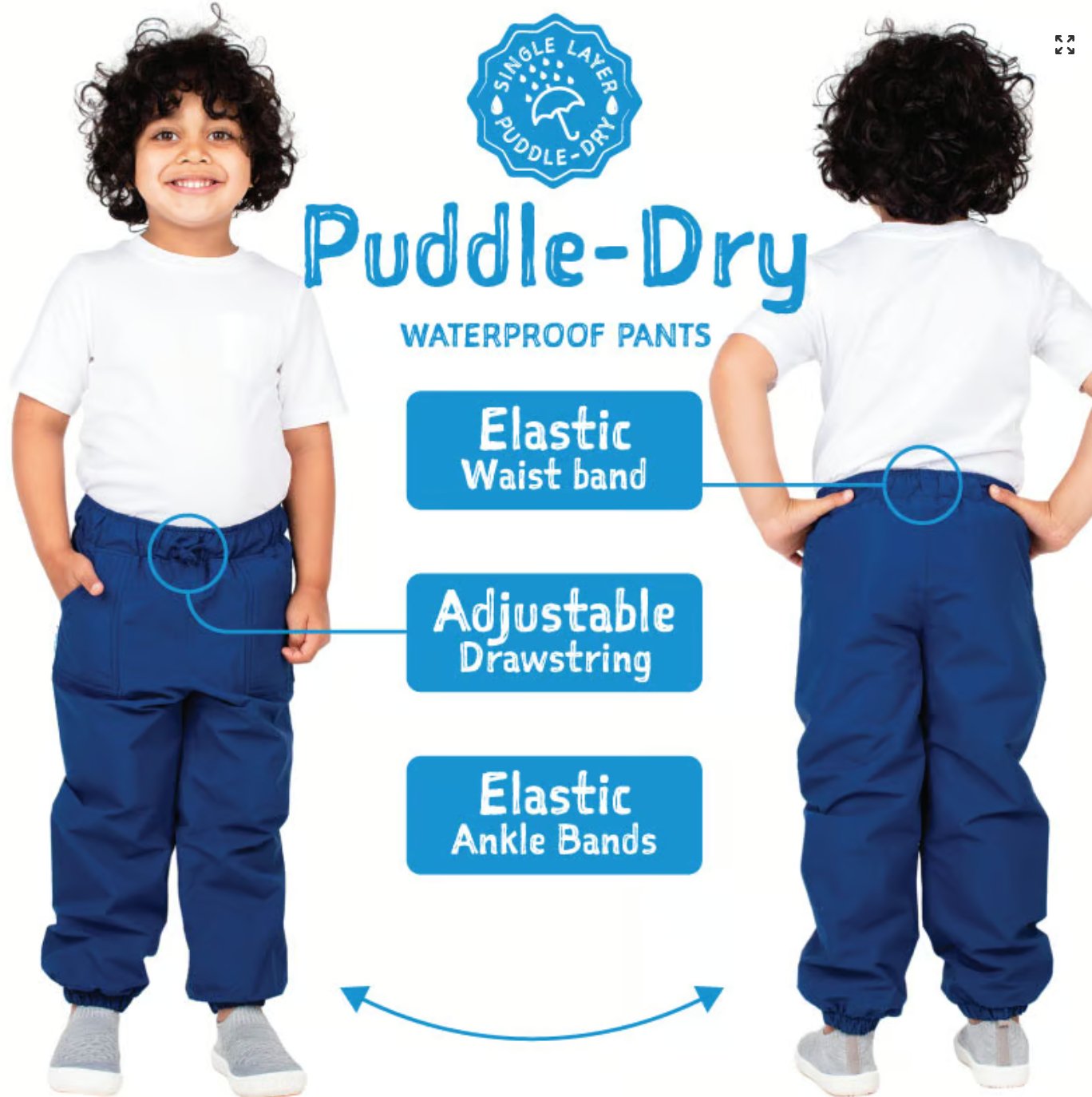 Jan & Jul Kids Single Layer Rain Pants | Dusty Pink Jan & Jul