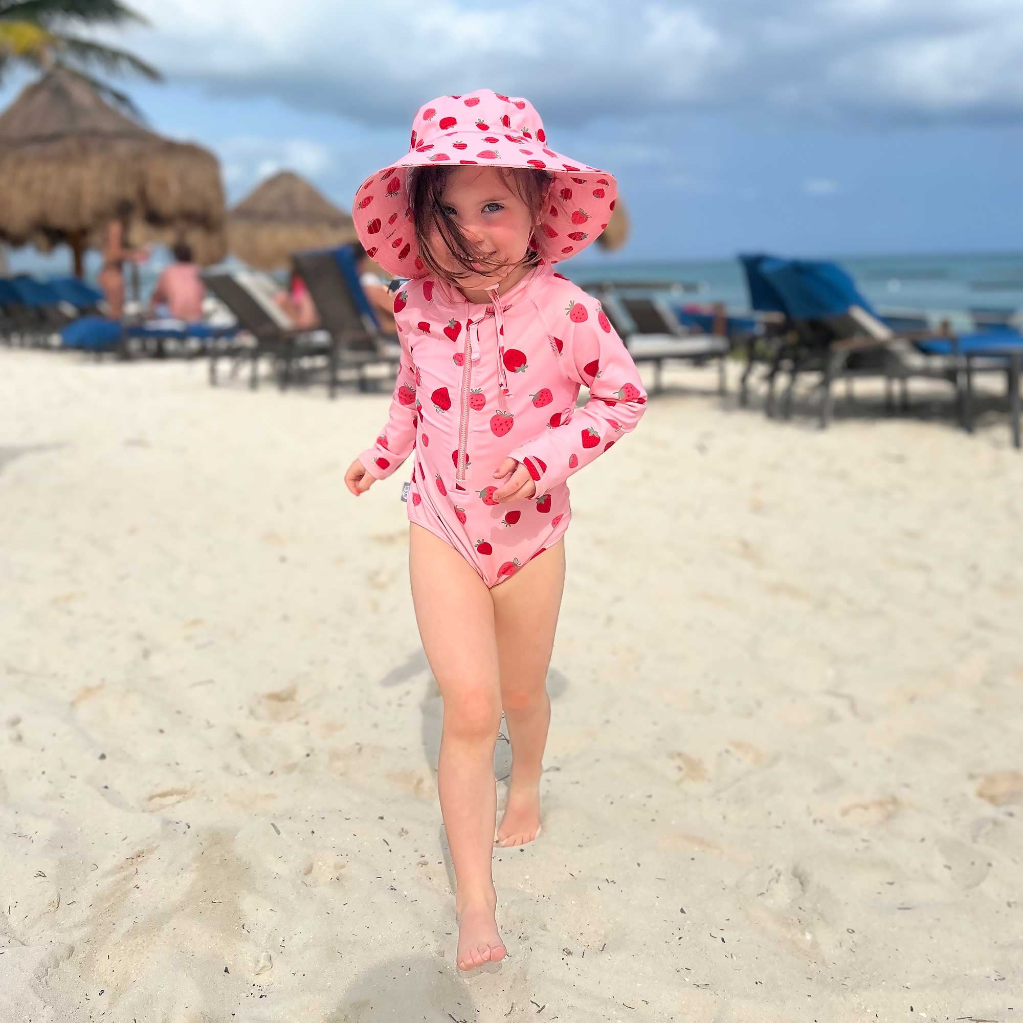 Jan & Jul Kids Water Repellent Bucket Hats | Pink Strawberry Jan & Jul