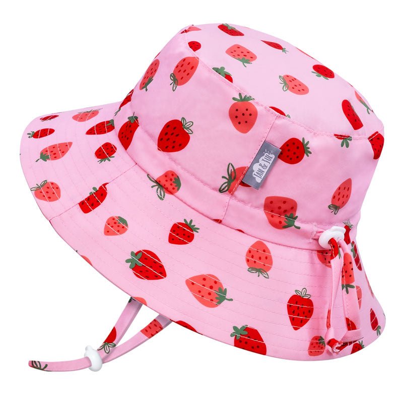 Jan & Jul Kids Water Repellent Bucket Hats | Pink Strawberry Jan & Jul
