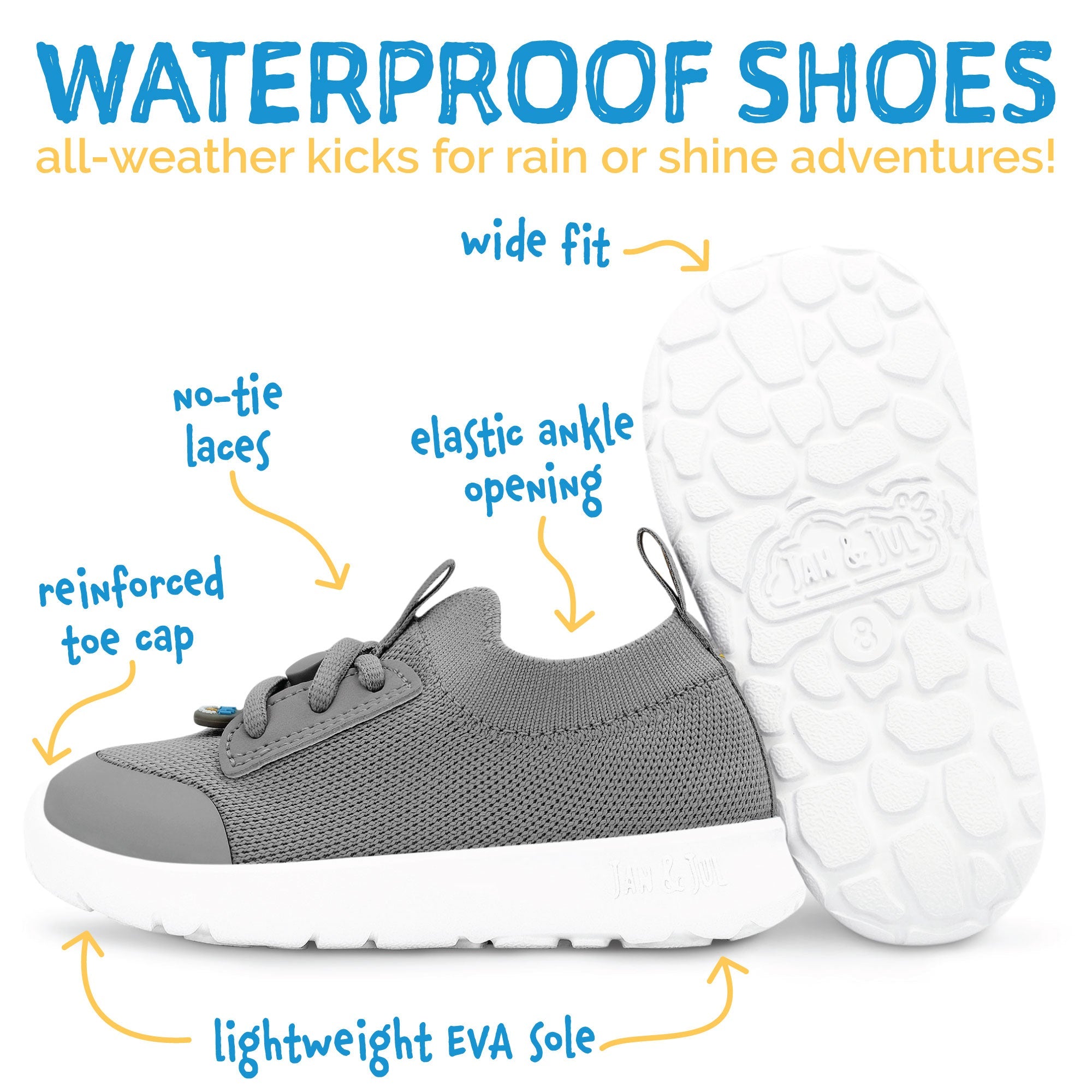 Jan & Jul Kids Waterproof Shoes | Grey Jan & Jul
