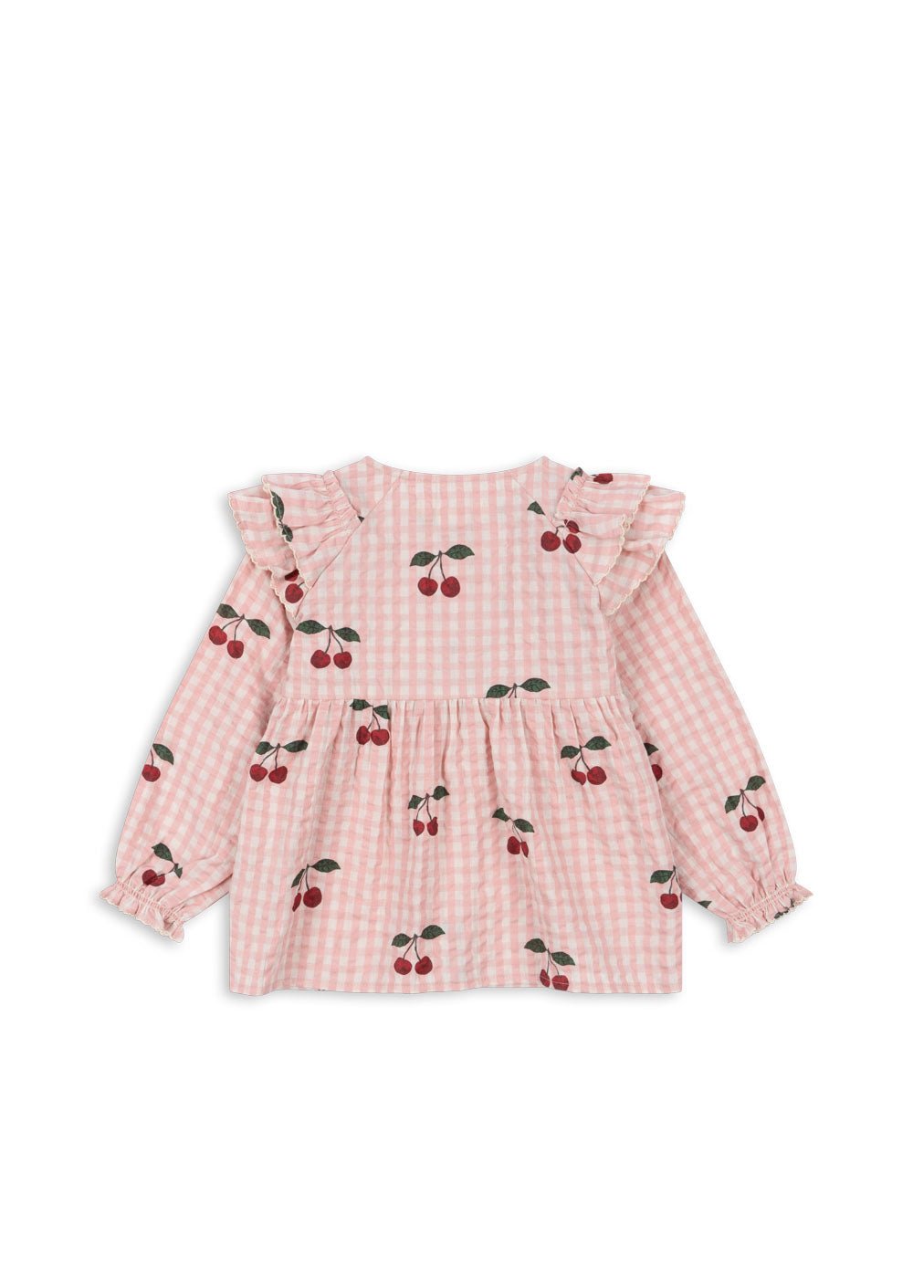 Konges Sløjd KIM FRILL BLOUSE GOTS - CHERRY CHECK Konges Sløjd