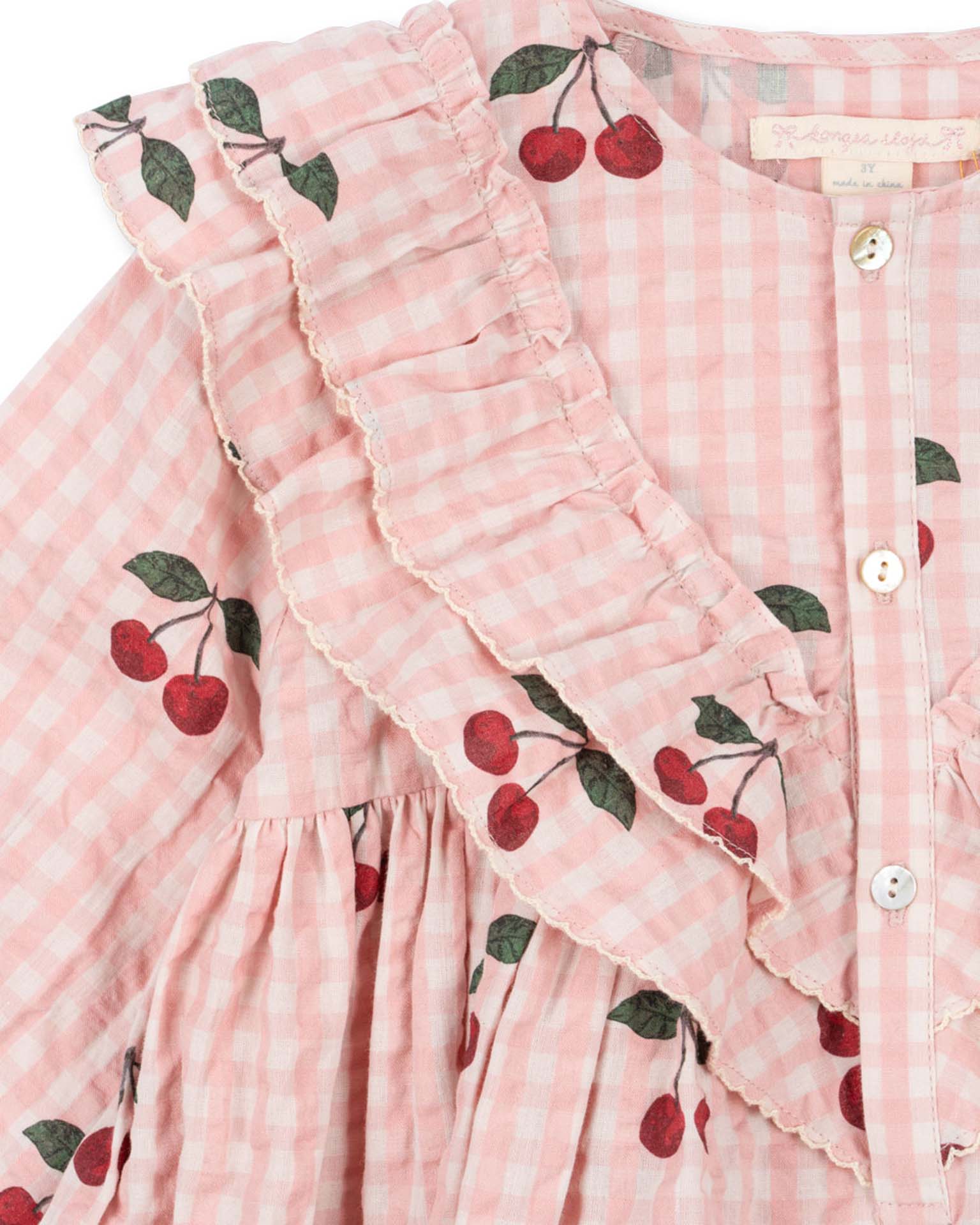 Konges Sløjd Kim Frill Dress - cherry check konges sløjd