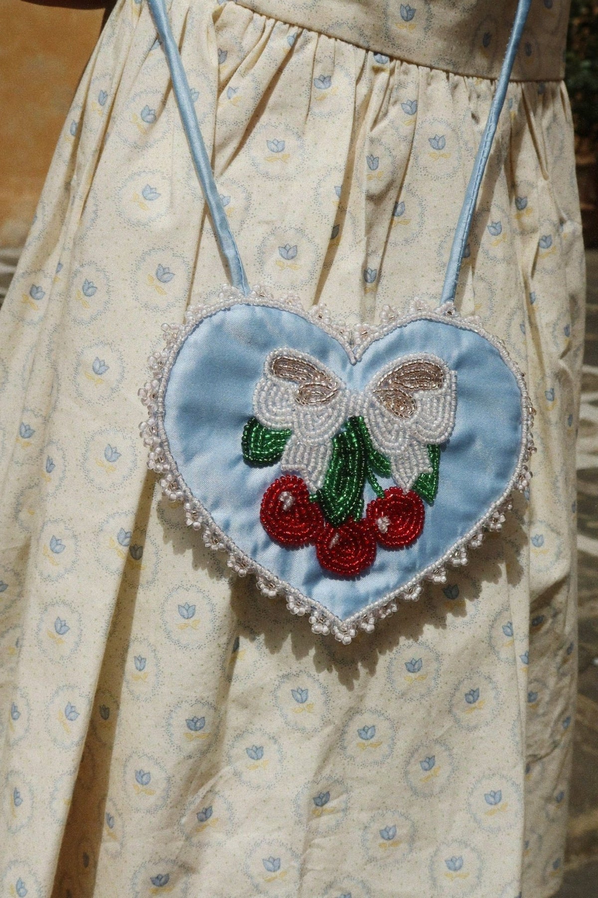 Konges Sløjd Beaded Heart Mini Purse - Ashley Blue Konges Sløjd