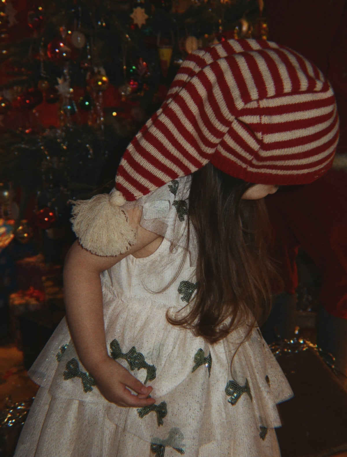 Konges Sløjd Christmas Knit Hat - Christmas Stripe, holiday outfit view 4