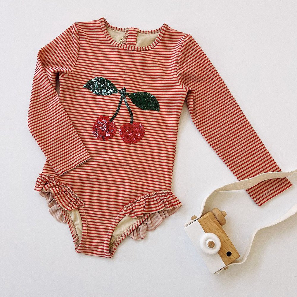 Konges Sloejd Jade Ls Swimsuit Glitter Stripe Konges Sløjd