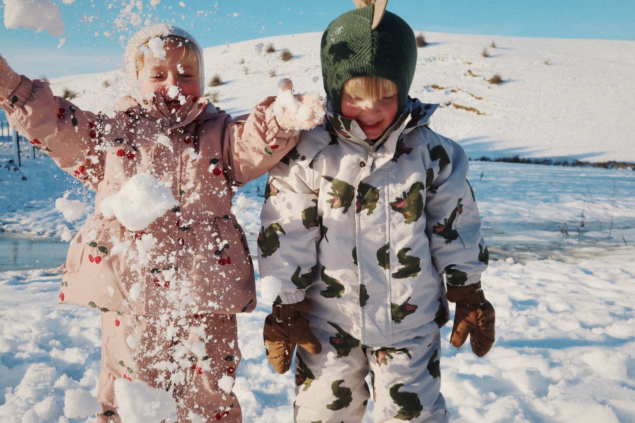 Konges Sløjd ANIMAL BALACLAVA - Green DIno Konges Sløjd