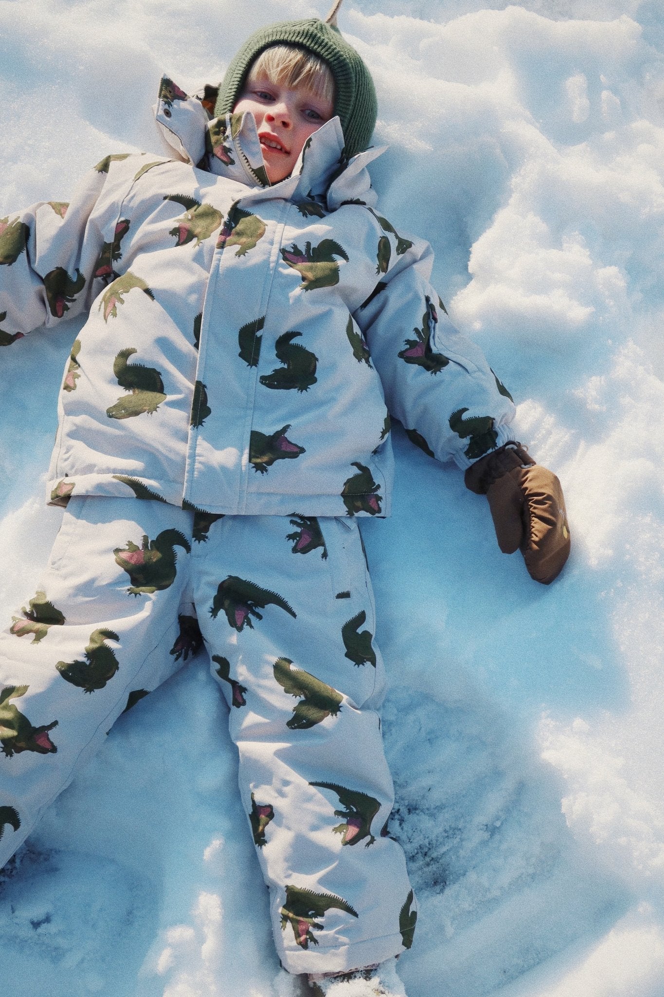 Konges Sløjd ANIMAL BALACLAVA - Green DIno Konges Sløjd