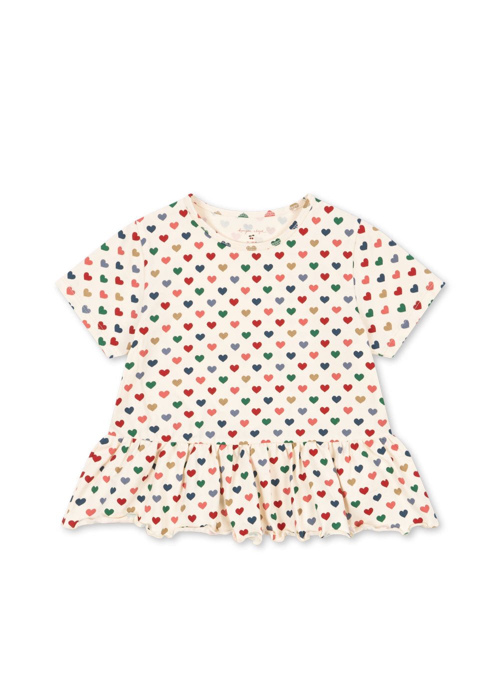 Konges Sløjd BASIC FRILL TEE GOTS - coeur coloré Konges Sløjd