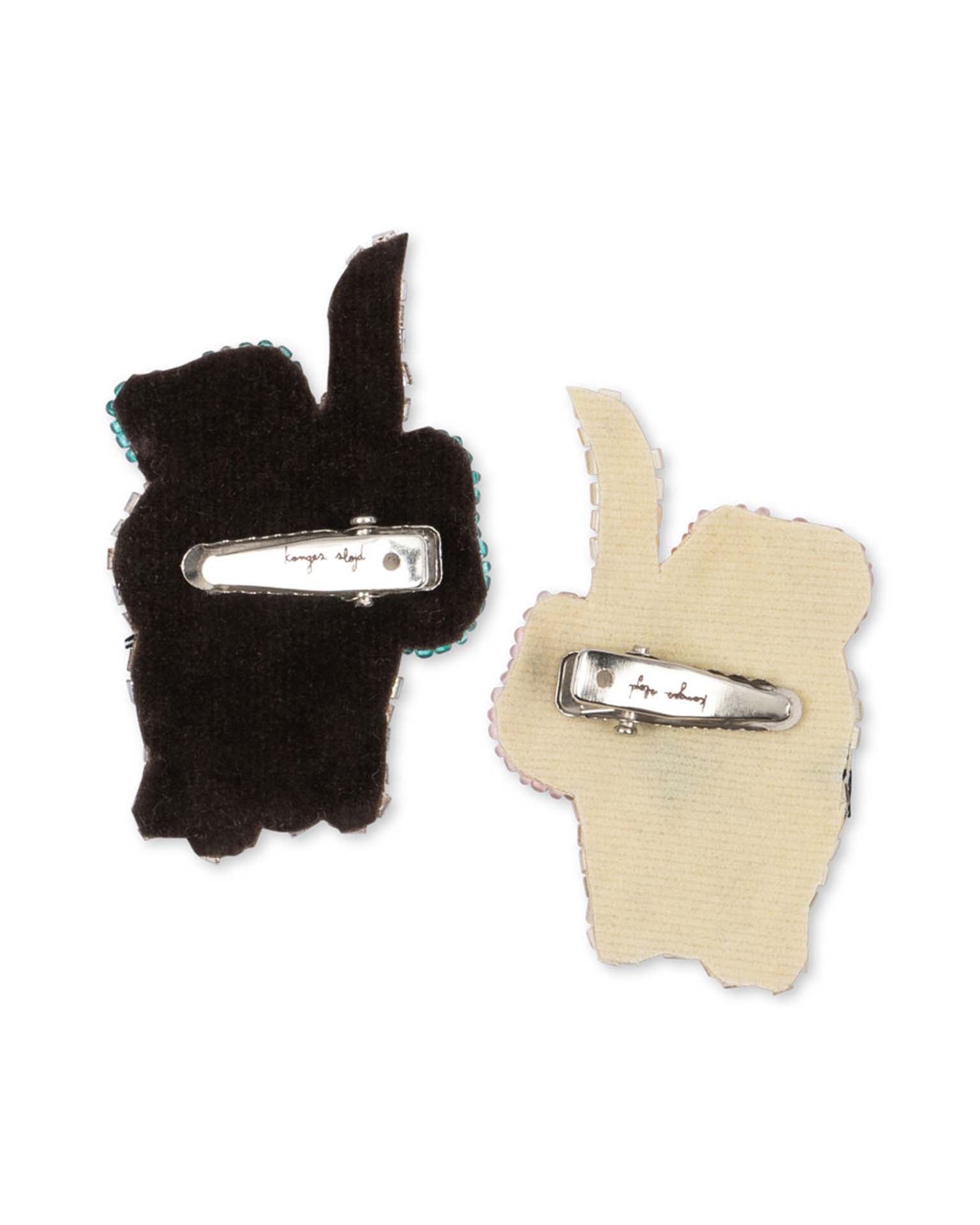 Konges Sløjd Beaded hair clip set in bow kitty Konges Sløjd