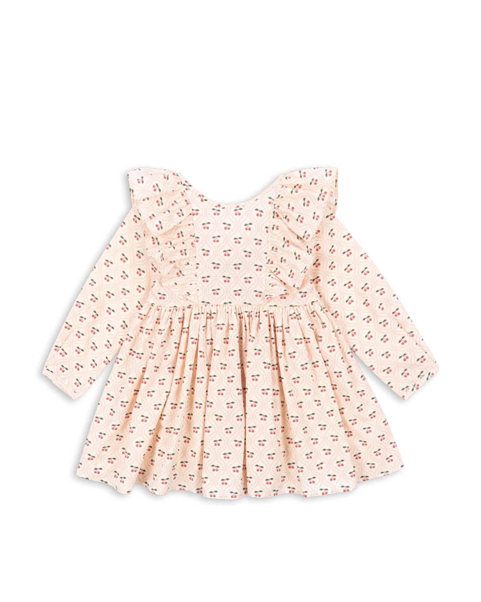 Konges Sløjd Cianna Bow Dress – Cherry Pink Motif | Baby & Toddler Dress konges sløjd