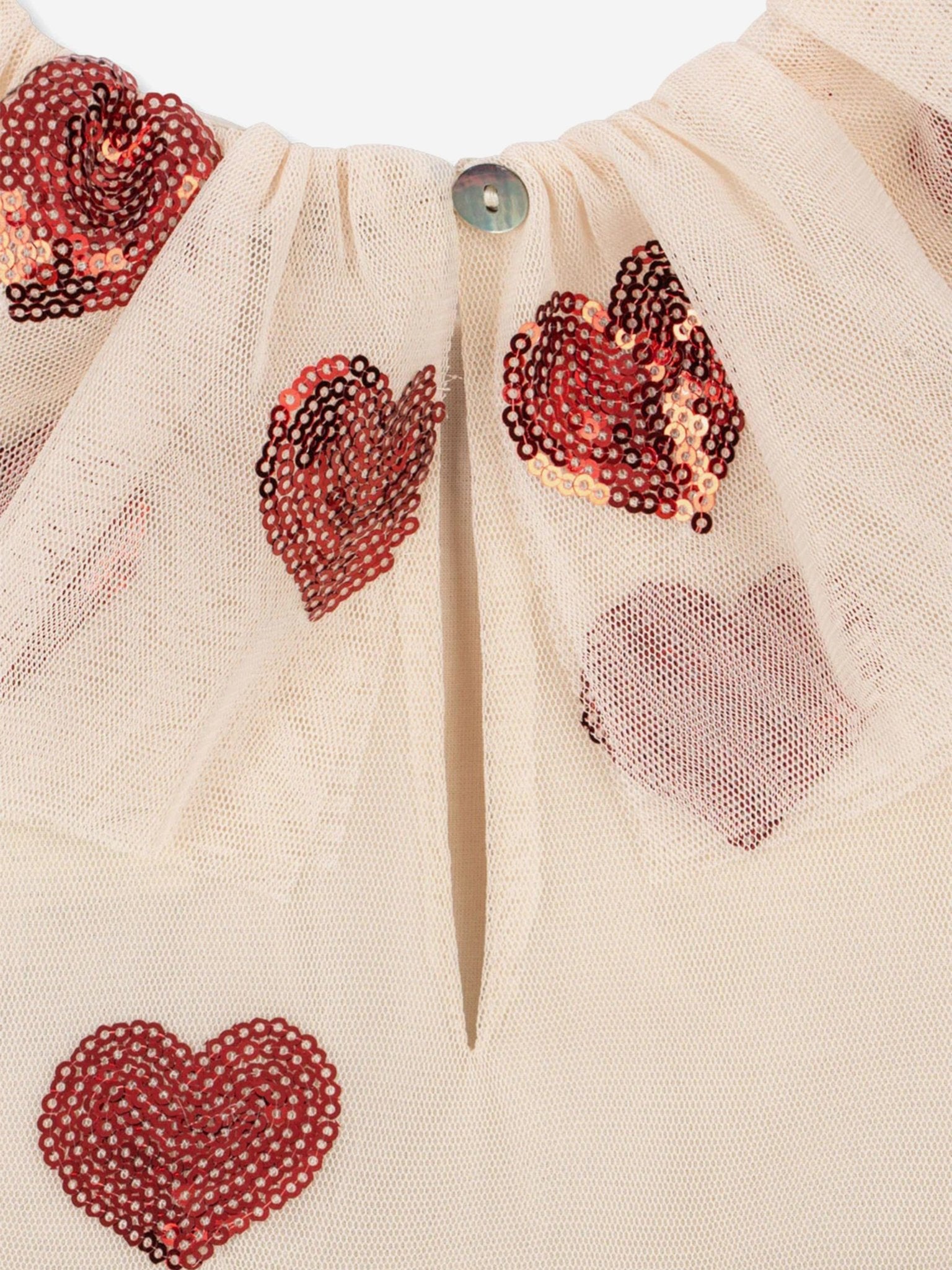 Konges Sløjd Girls Yvonne Tulle Hearts Fairy Dress in Ivory Konges Sløjd