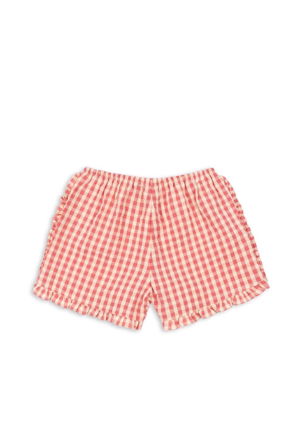 Konges Sløjd KIM FRILL SHORTS GOTS - flamingo plume check Konges Sløjd