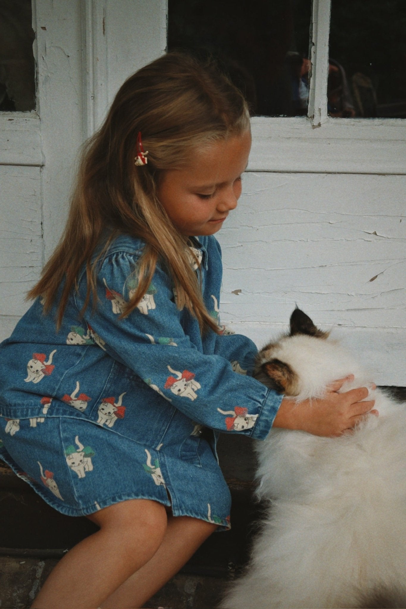 Konges Sløjd MAGOT DRESS - bow kitty denim Konges Sløjd Limited Collection