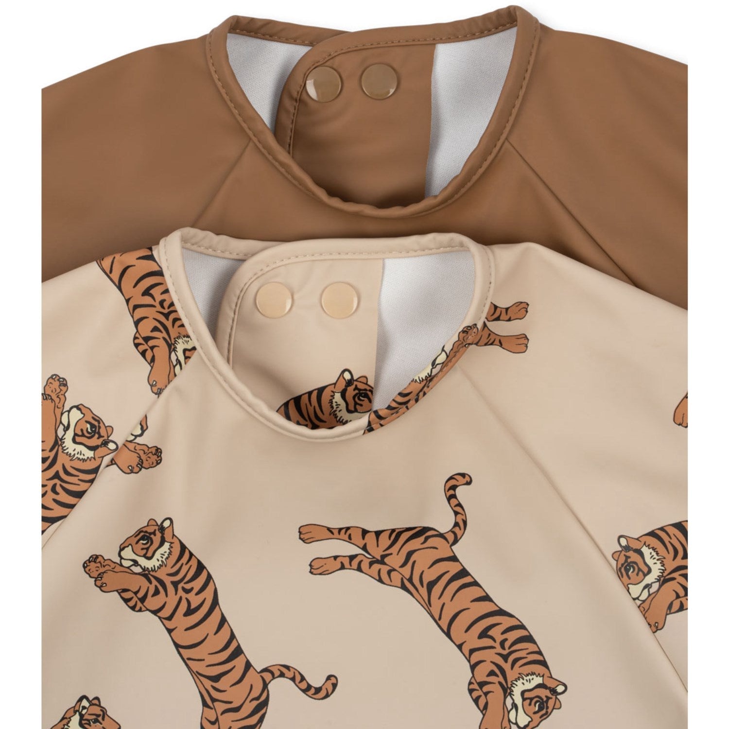 Konges Sløjd Tiger/Toasted Coconut 2 Pack Dinner Bib With Sleeves Konges Sløjd