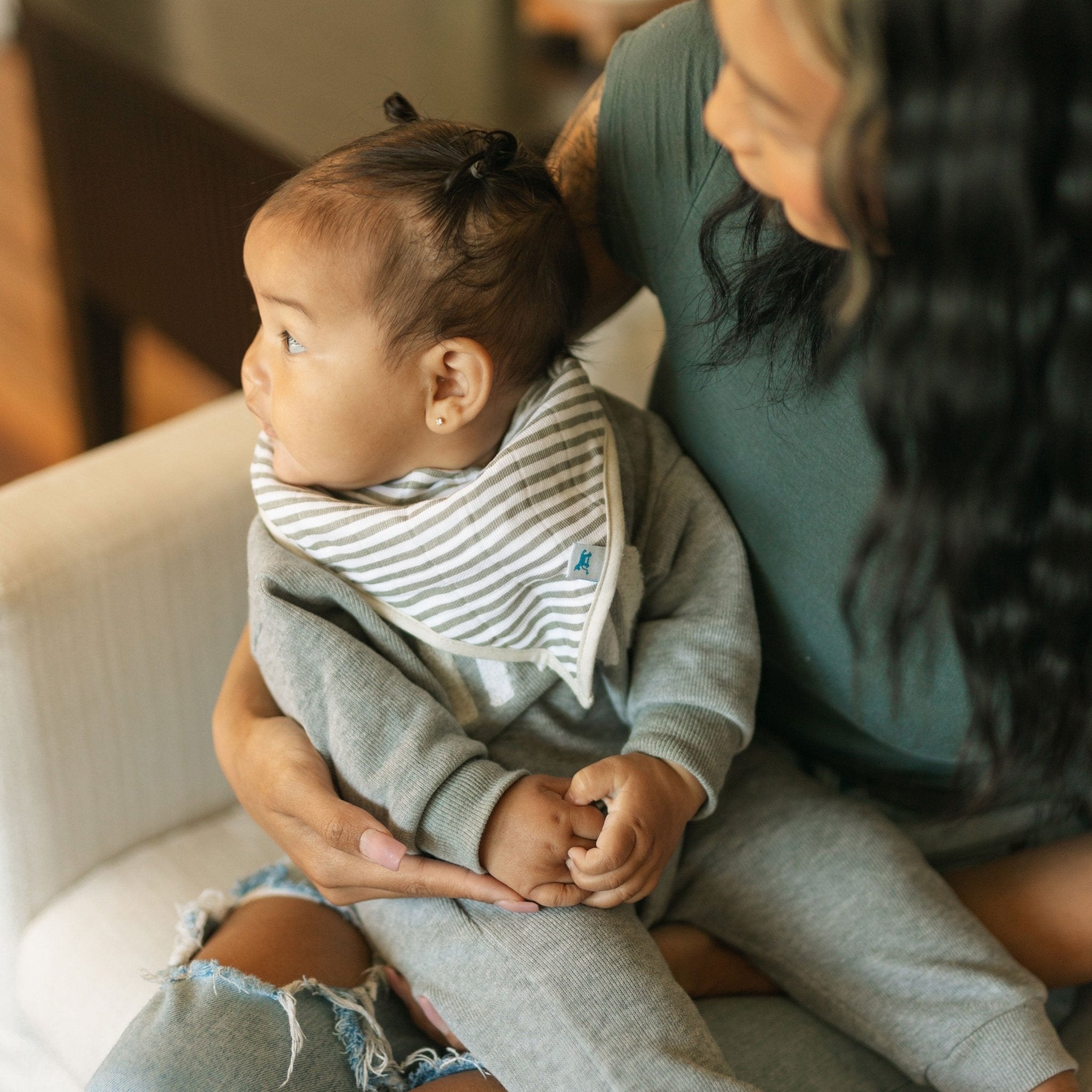 Little Unicorn Cotton Muslin + Fleece Bandana Bib 4 Pack - Pressed Petals Little Unicorn