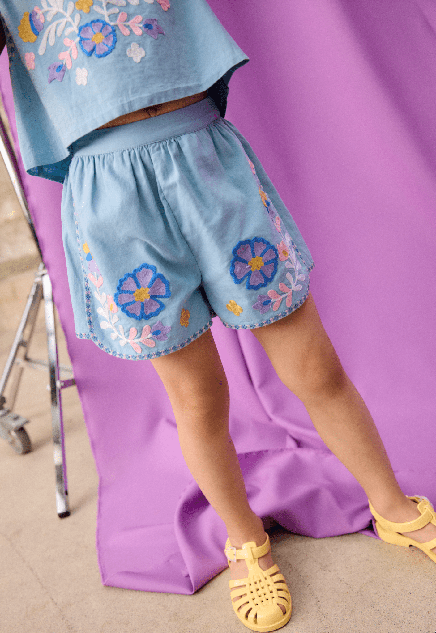 Louise Misha Maïwen Shorts in Stone Blue Louise Misha