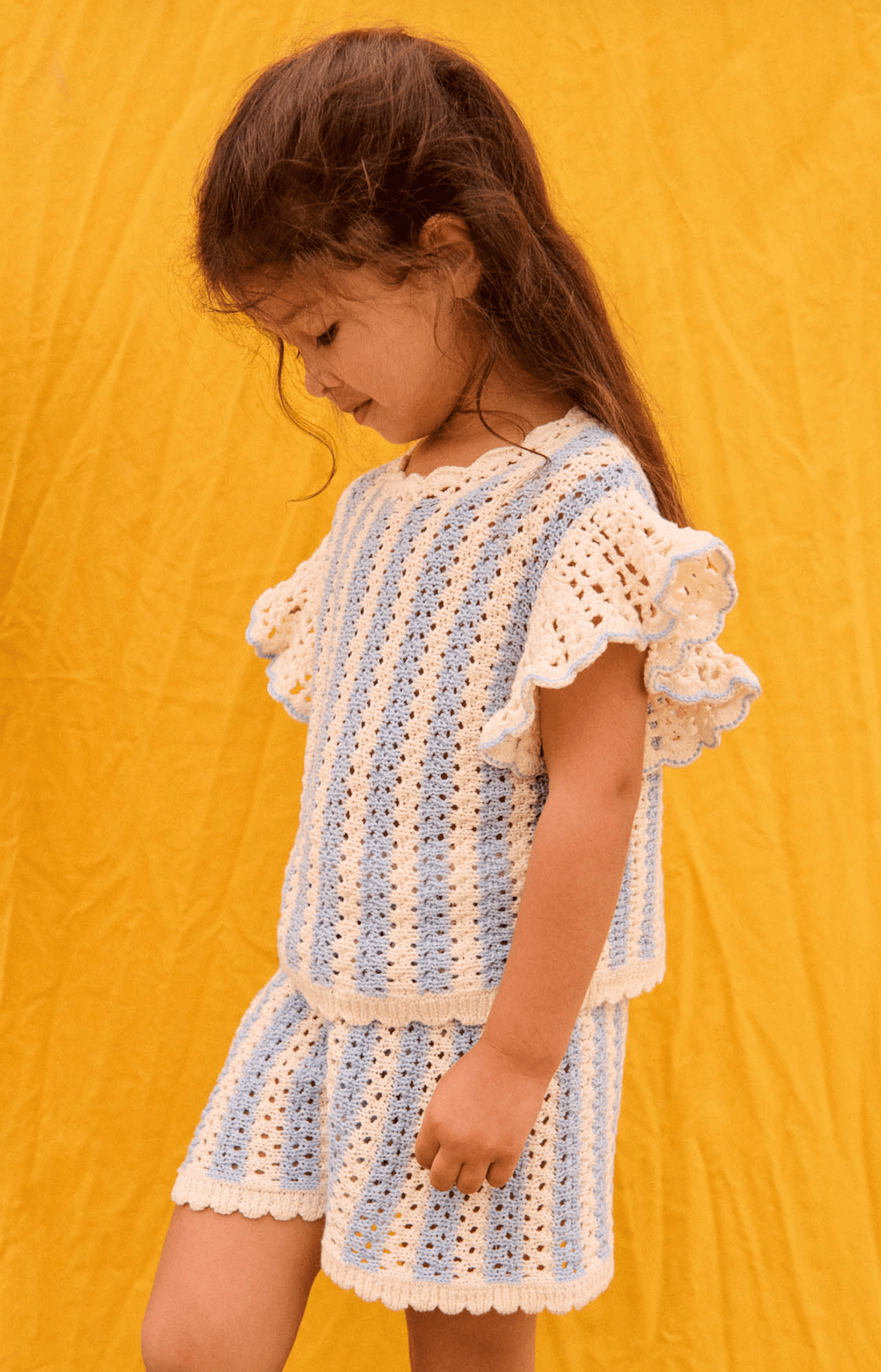 Louise Misha Mekylane Shorts in Blue Stripes Louise Misha