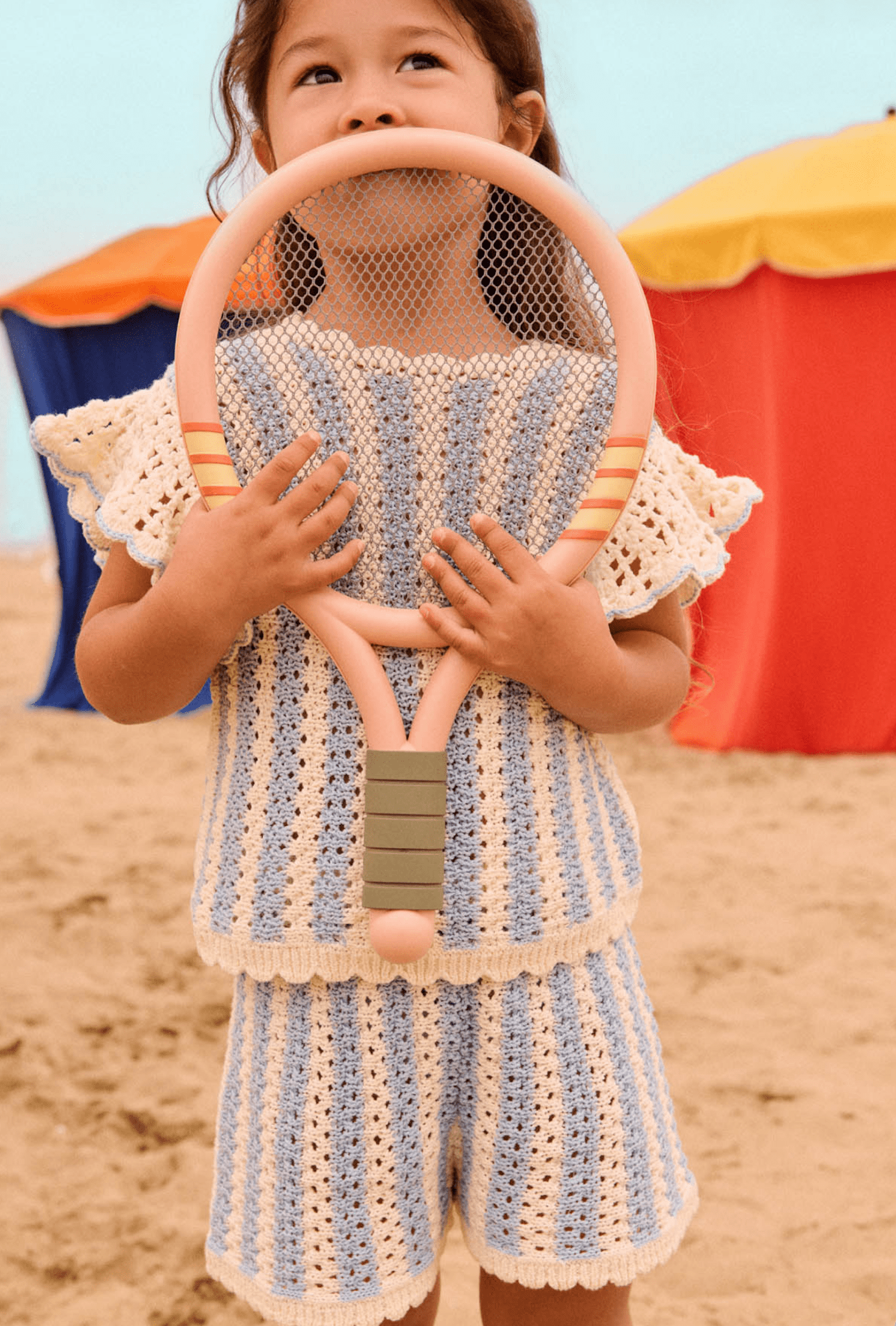 Louise Misha Mekylane Shorts in Blue Stripes Louise Misha