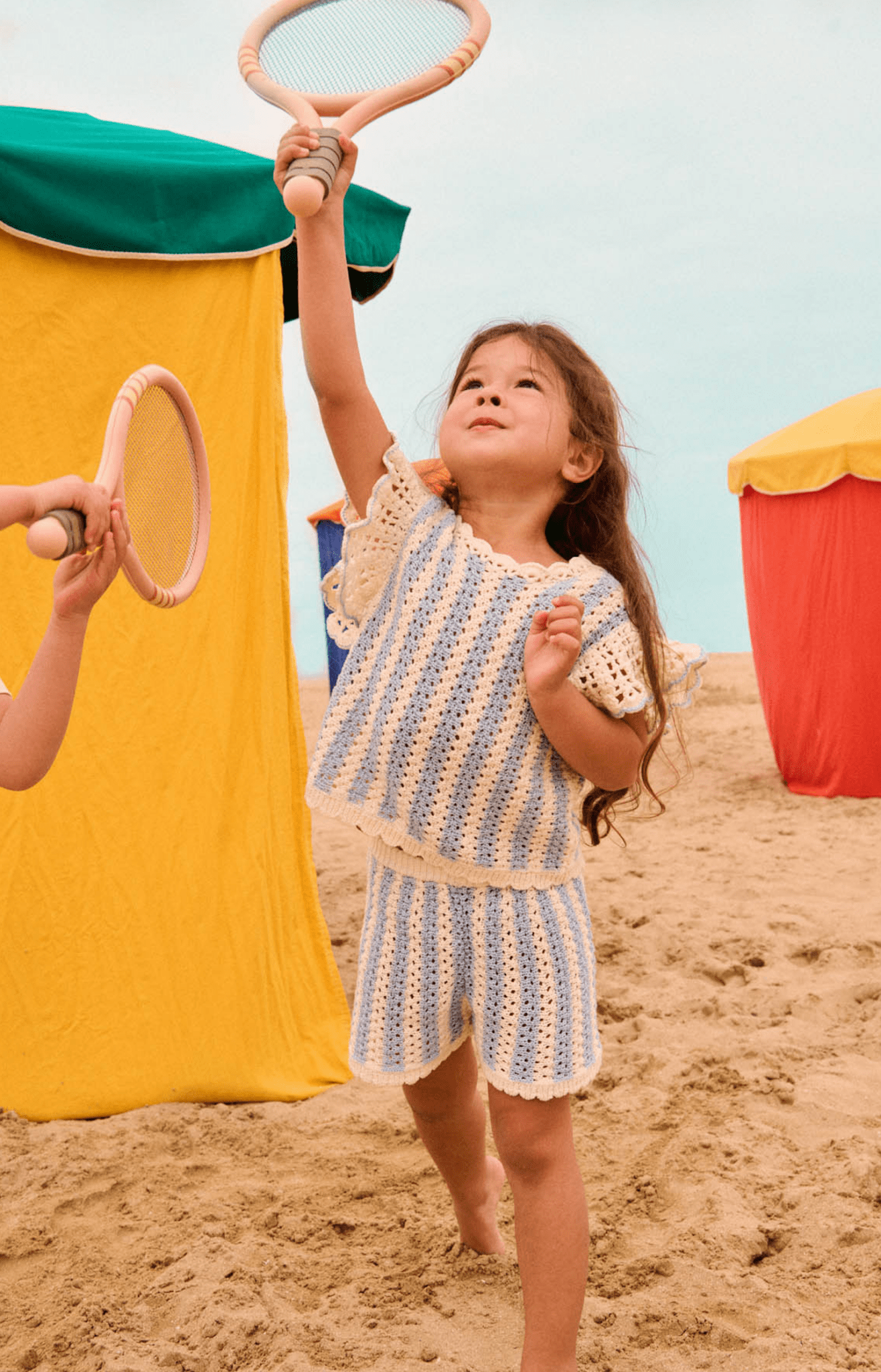 Louise Misha Mekylane Shorts in Blue Stripes Louise Misha