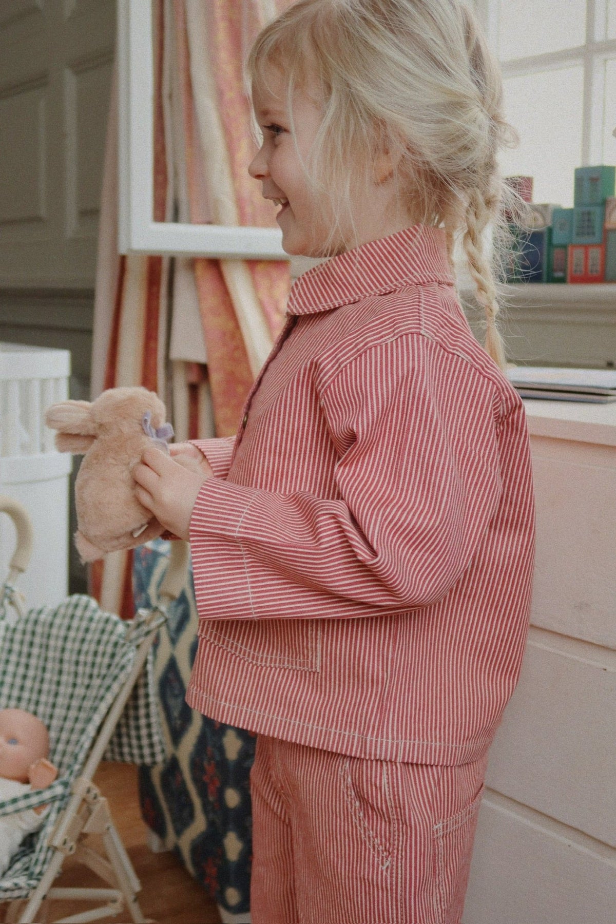 LUC PANTS - milk rouge stripe Konges Sløjd New Collection