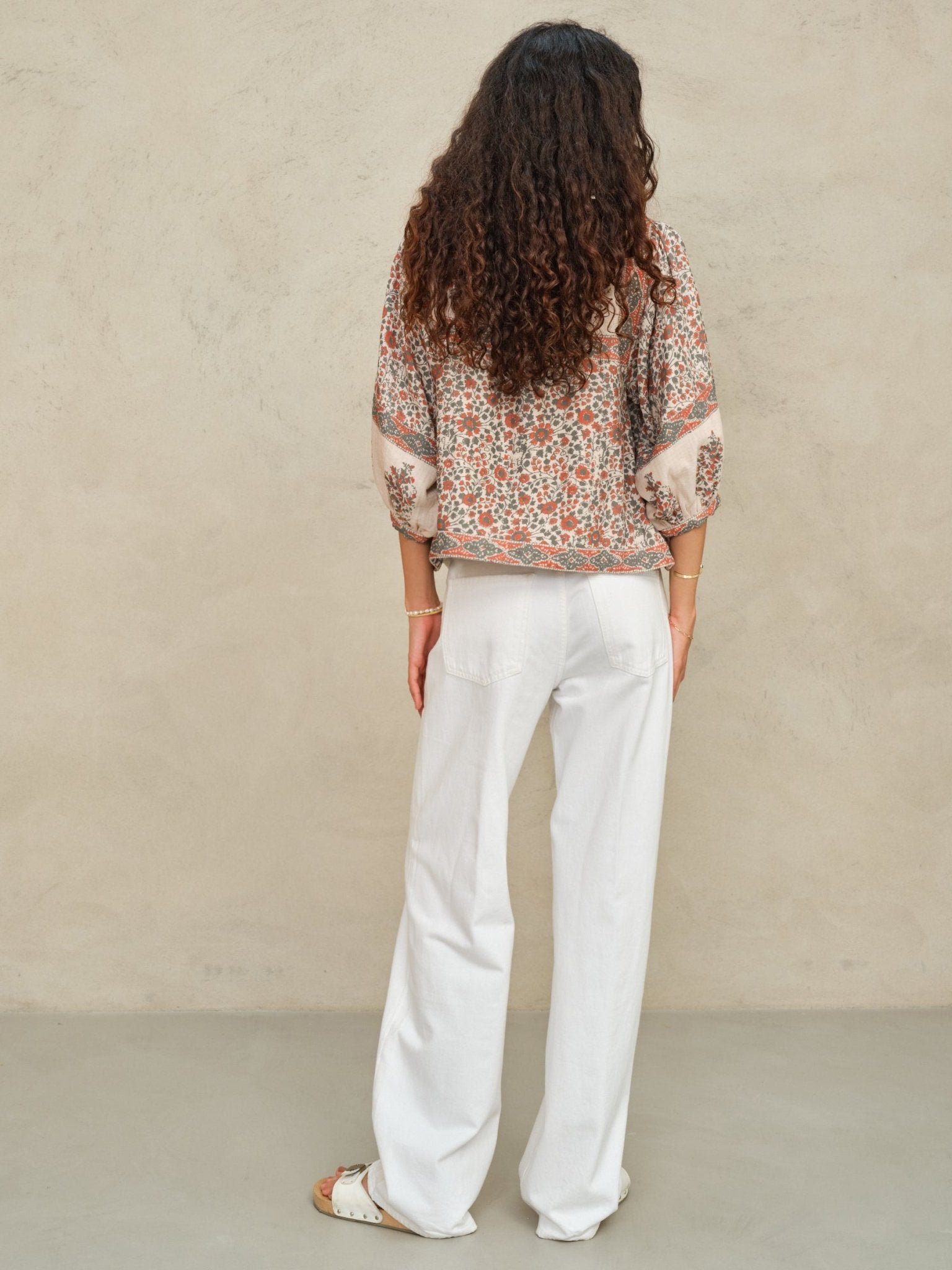 M.A.B.E Della Jacket – Rust/Khaki | Floral Cotton Quilted Jacket M.A.B.E Apparel