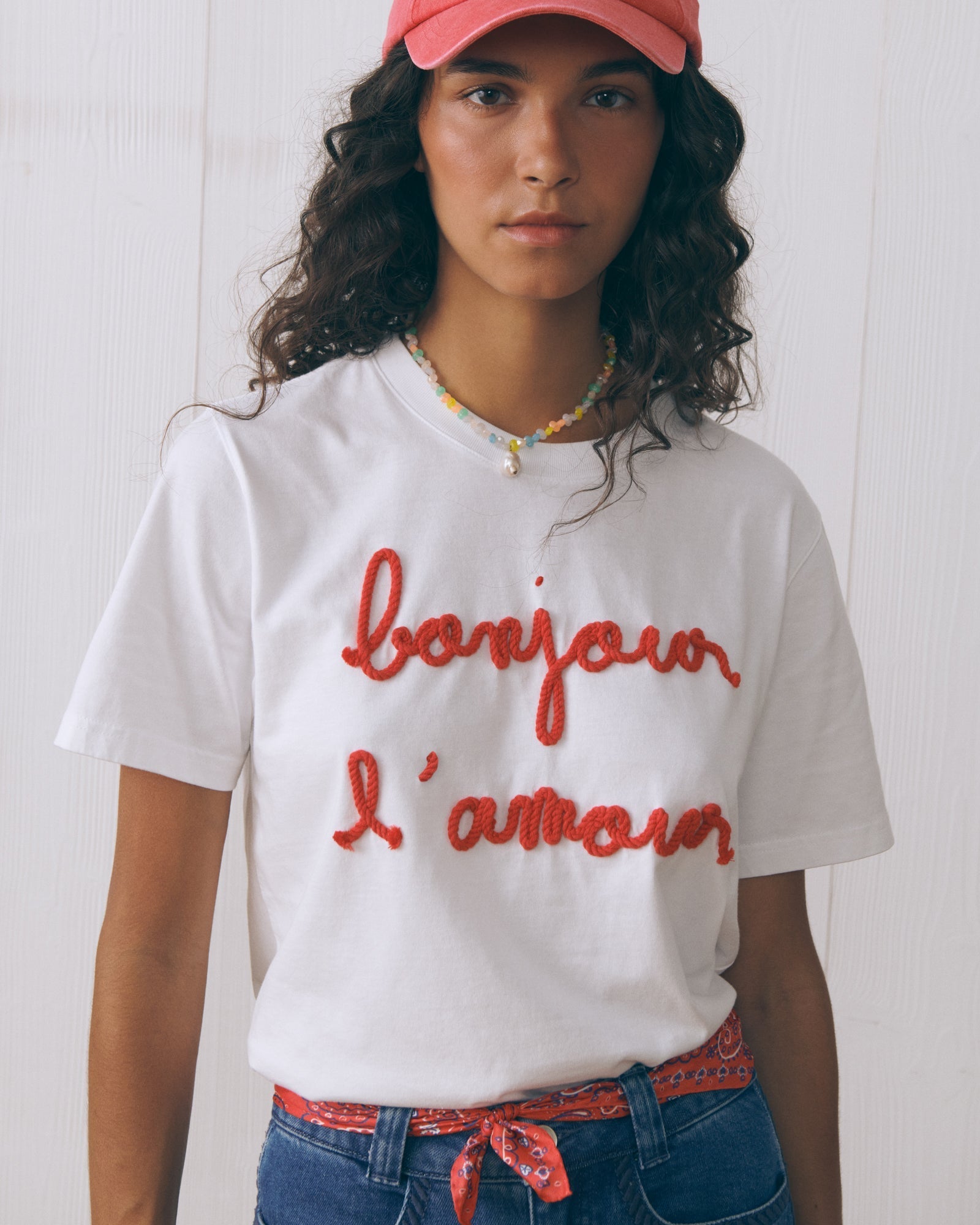Maison Labiche "Bonjour L Amour" popincourt t-shirt FLAMINGO PINK Maison Labiche