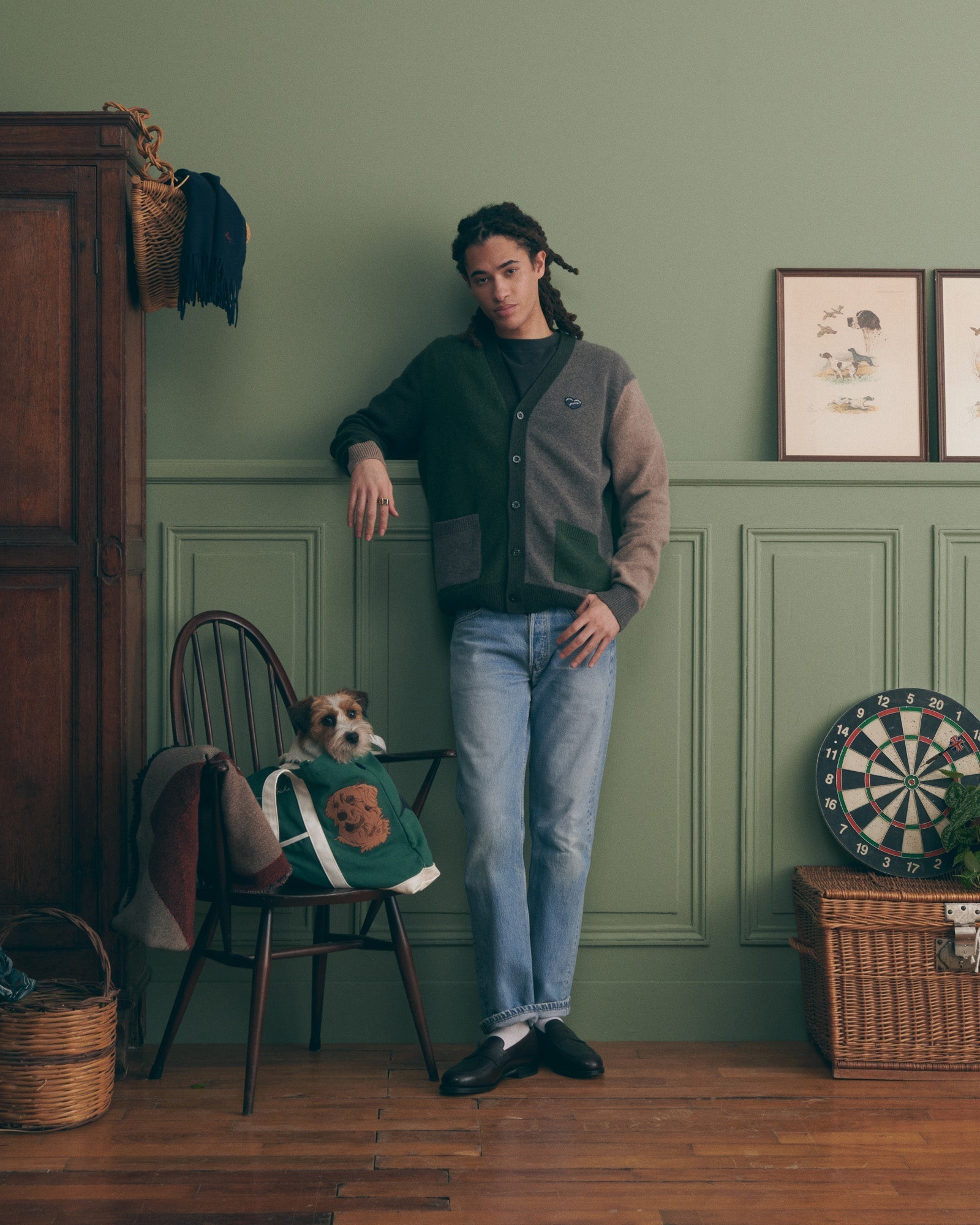 Maison Labiche "Patch Coeur" balfournier wool cardigan Maison Labiche