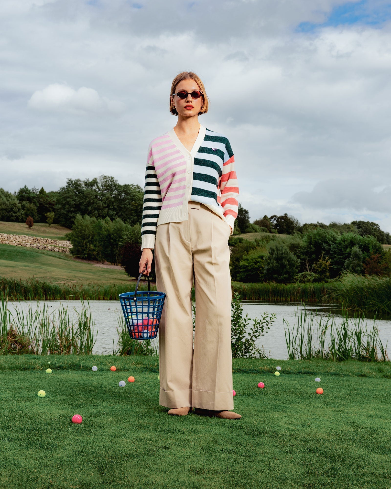 Maison Labiche "Patch Coeur" Glizières lambswool and cashmere - IVORY STRIPES CB Maison Labiche