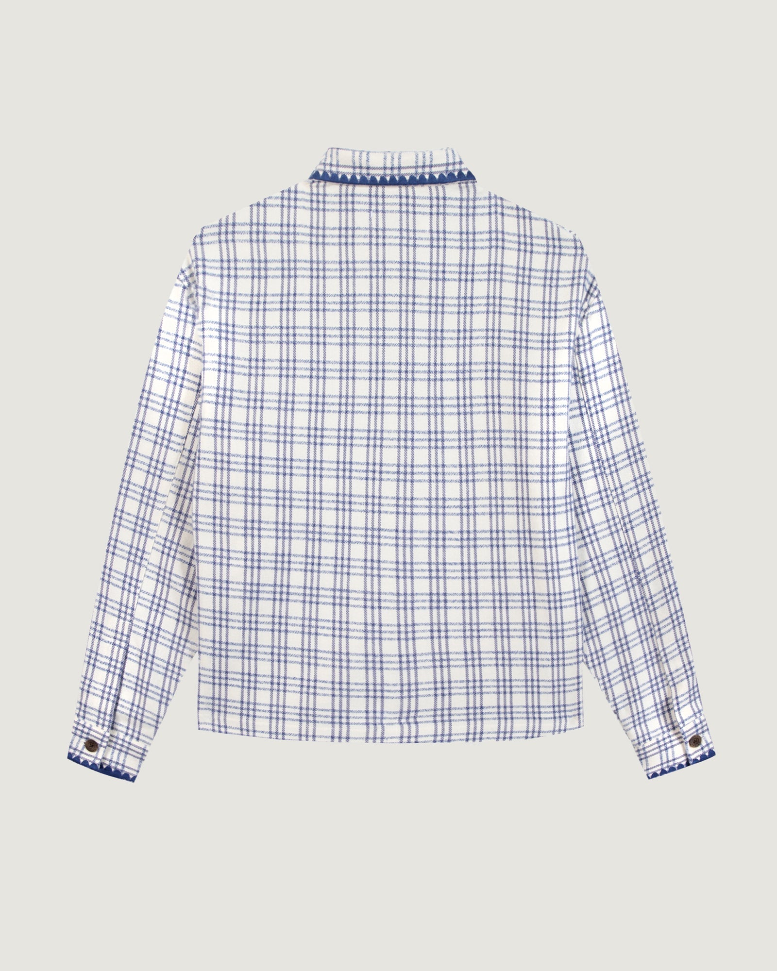 Maison Labiche "Patch Coeur" minjoz flannel shirt BLUE CHECK MOULINE Maison Labiche