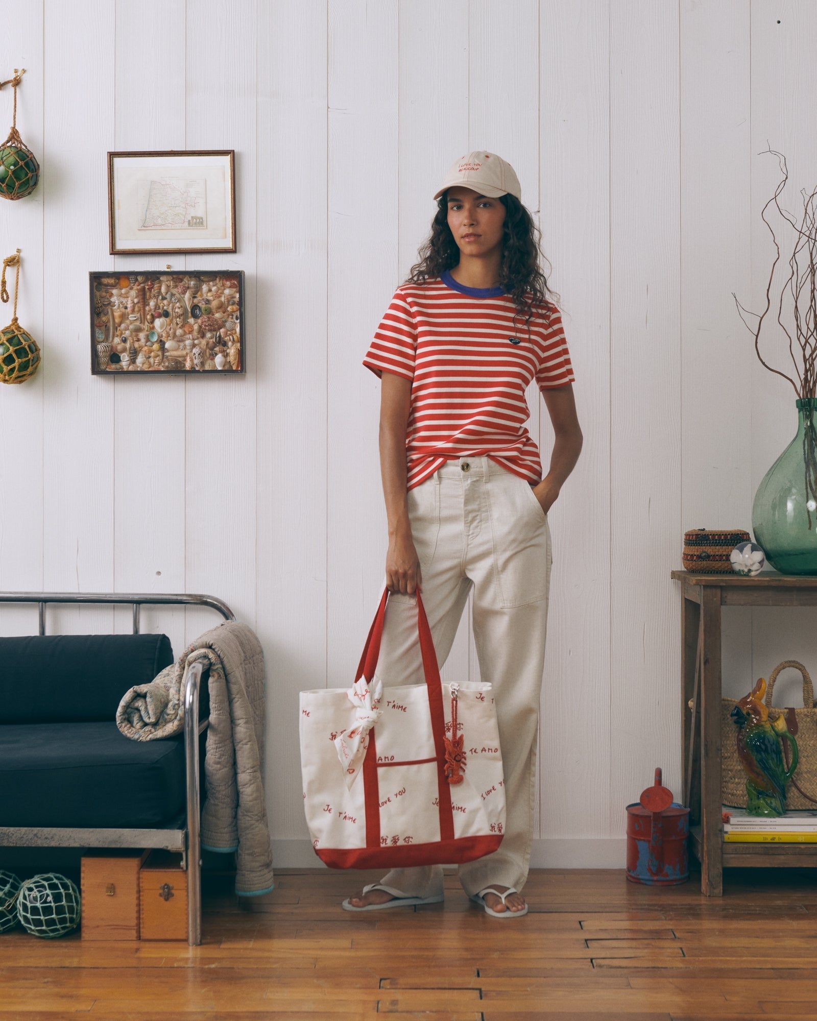 Maison Labiche "Patch Coeur" pers t-shirt IVORY POPPY Maison Labiche